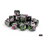 Chessex Chessex 36 x D6 Set Brush 12mm - Paintball/Green