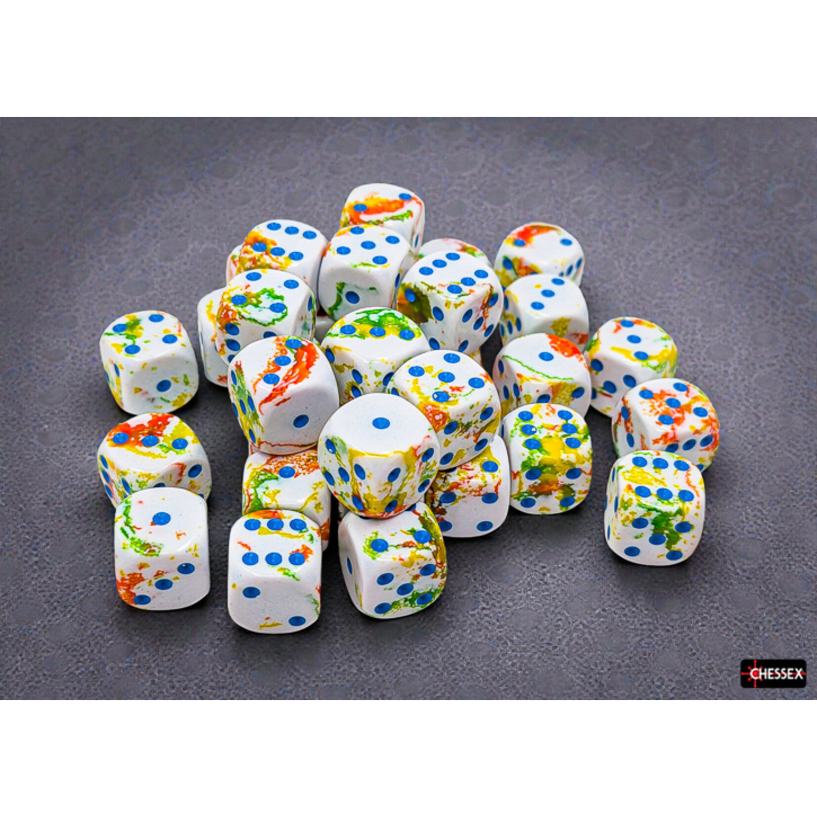 Chessex Chessex 36 x D6 Set Brush 12mm - Breezy/Blue