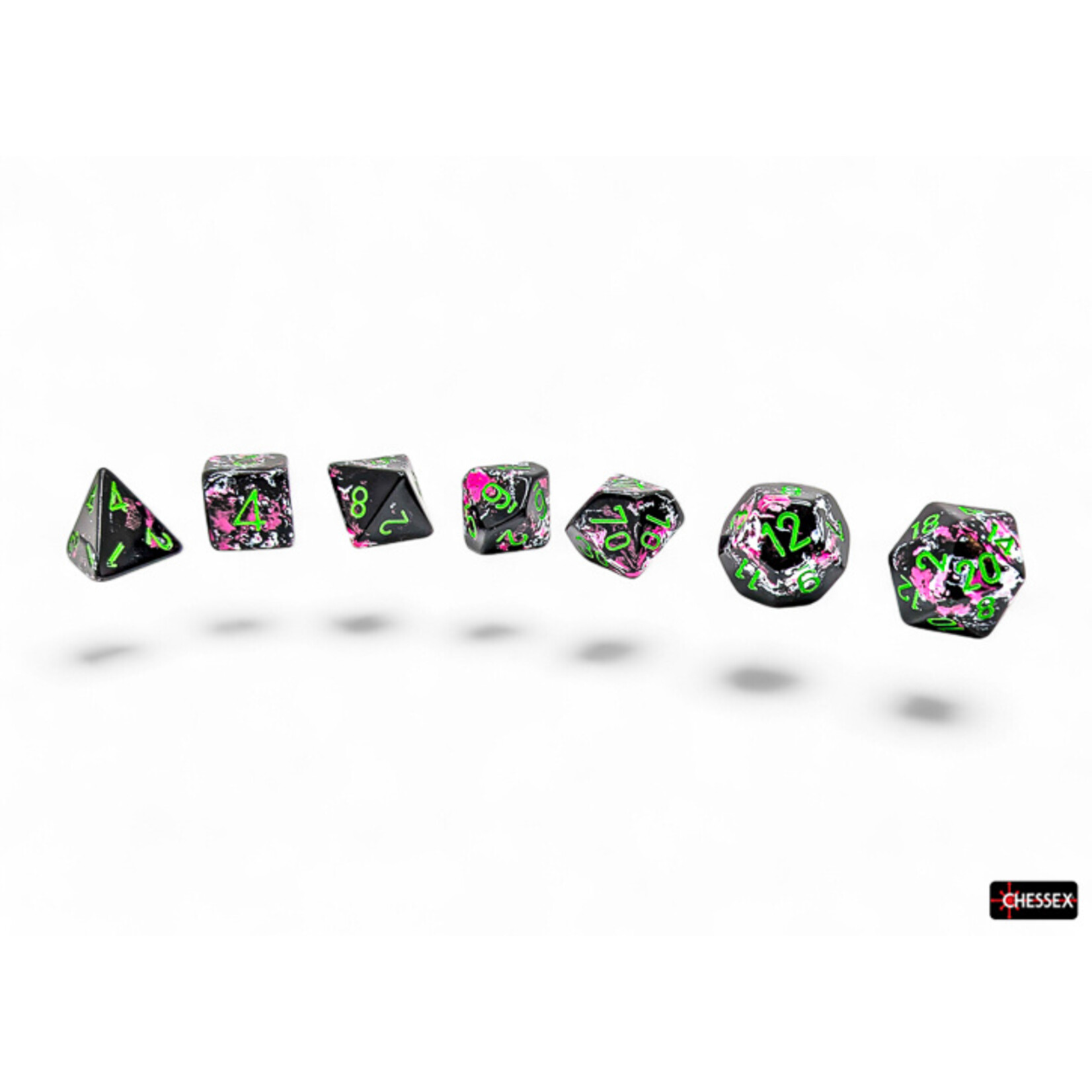 Chessex Chessex 7-Die set Brush - Paintball/Green