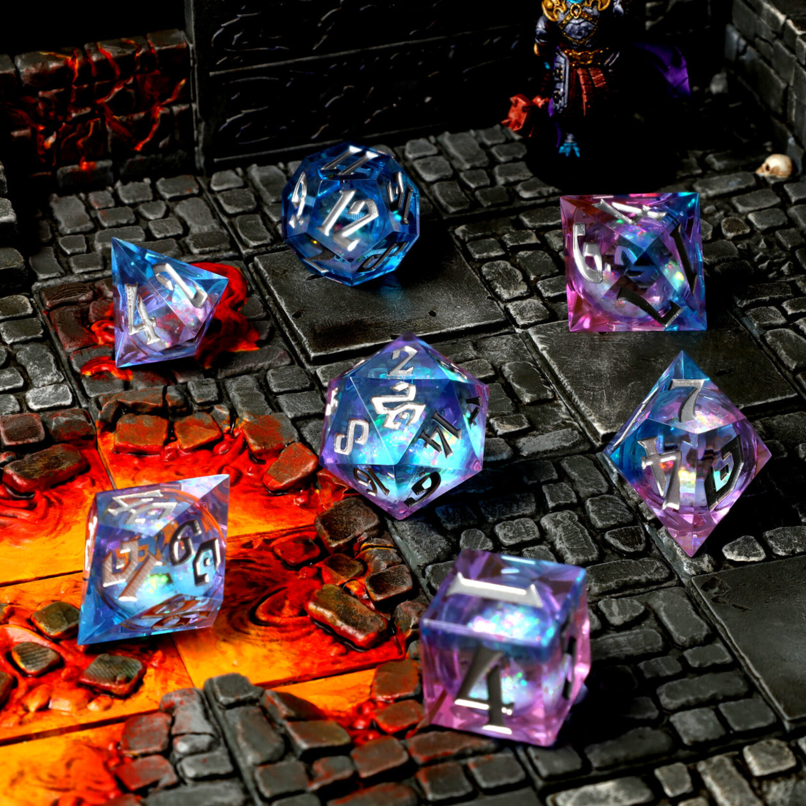 Glass Staff Crit Stones Liquid Core: Pink Ice