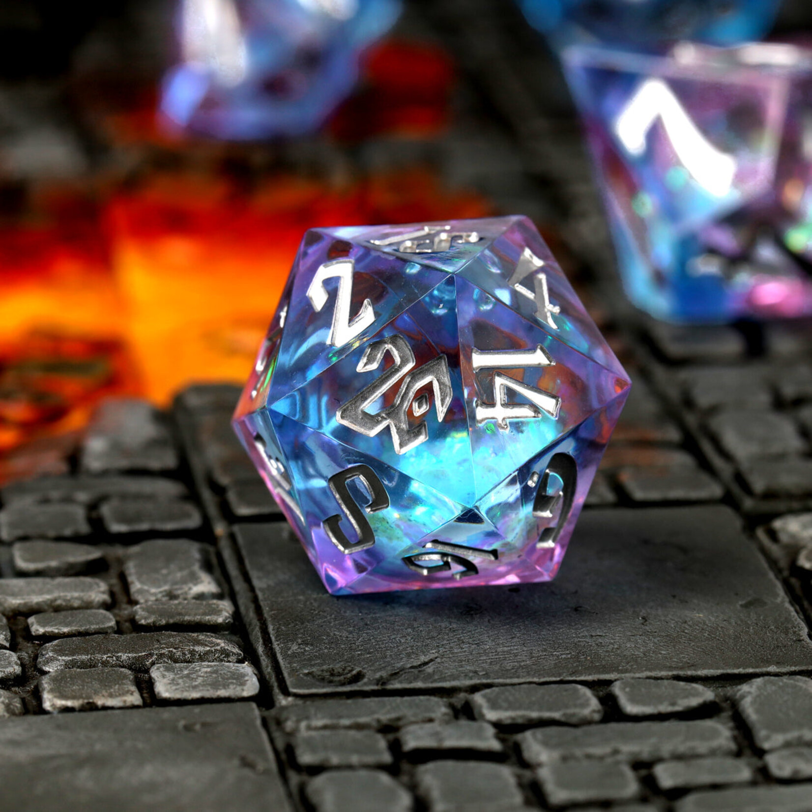 Glass Staff Crit Stones Liquid Core: Pink Ice