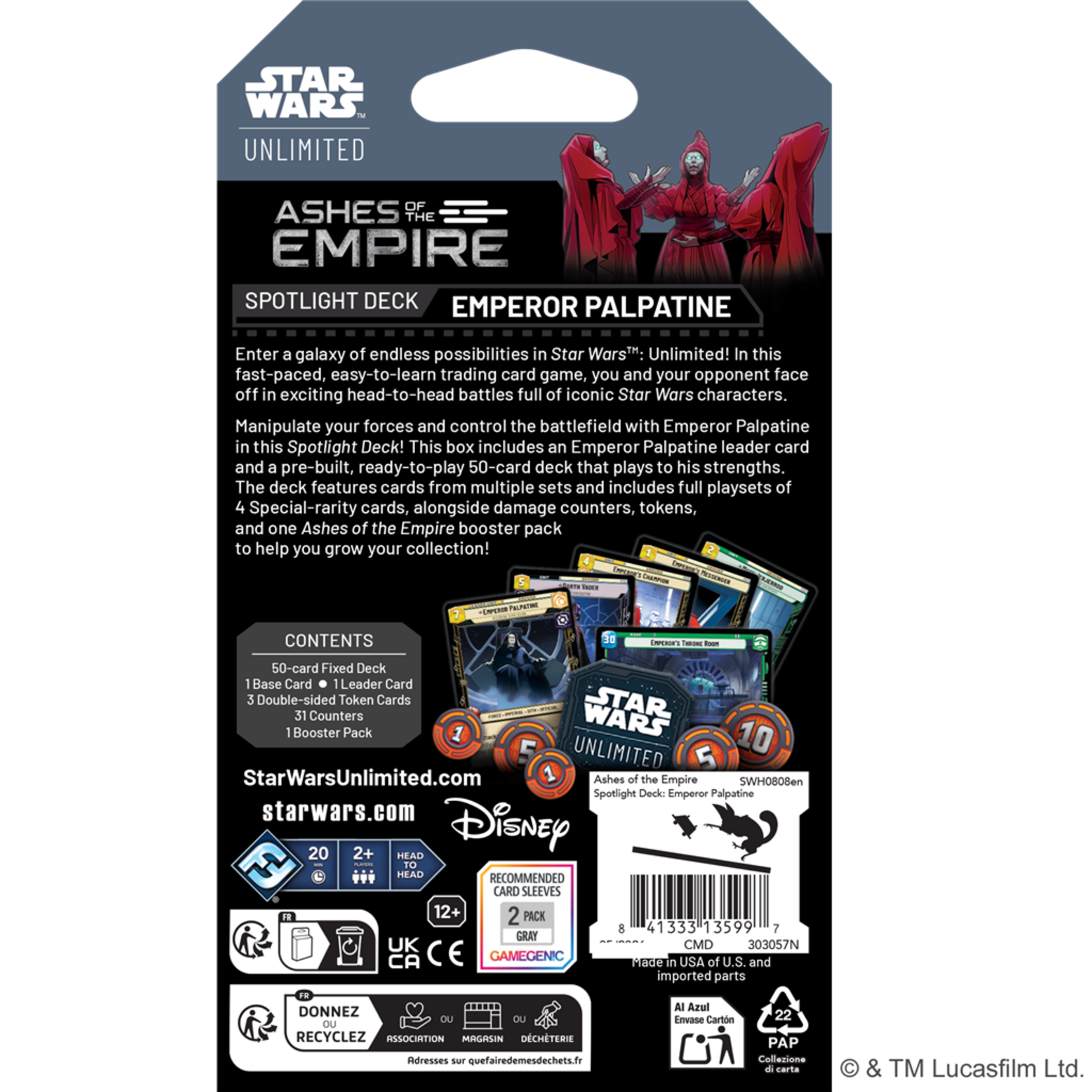 Fantasy Flight Games SWU Ashes of the Empire: Emperor Palpatine Spotlight Deck