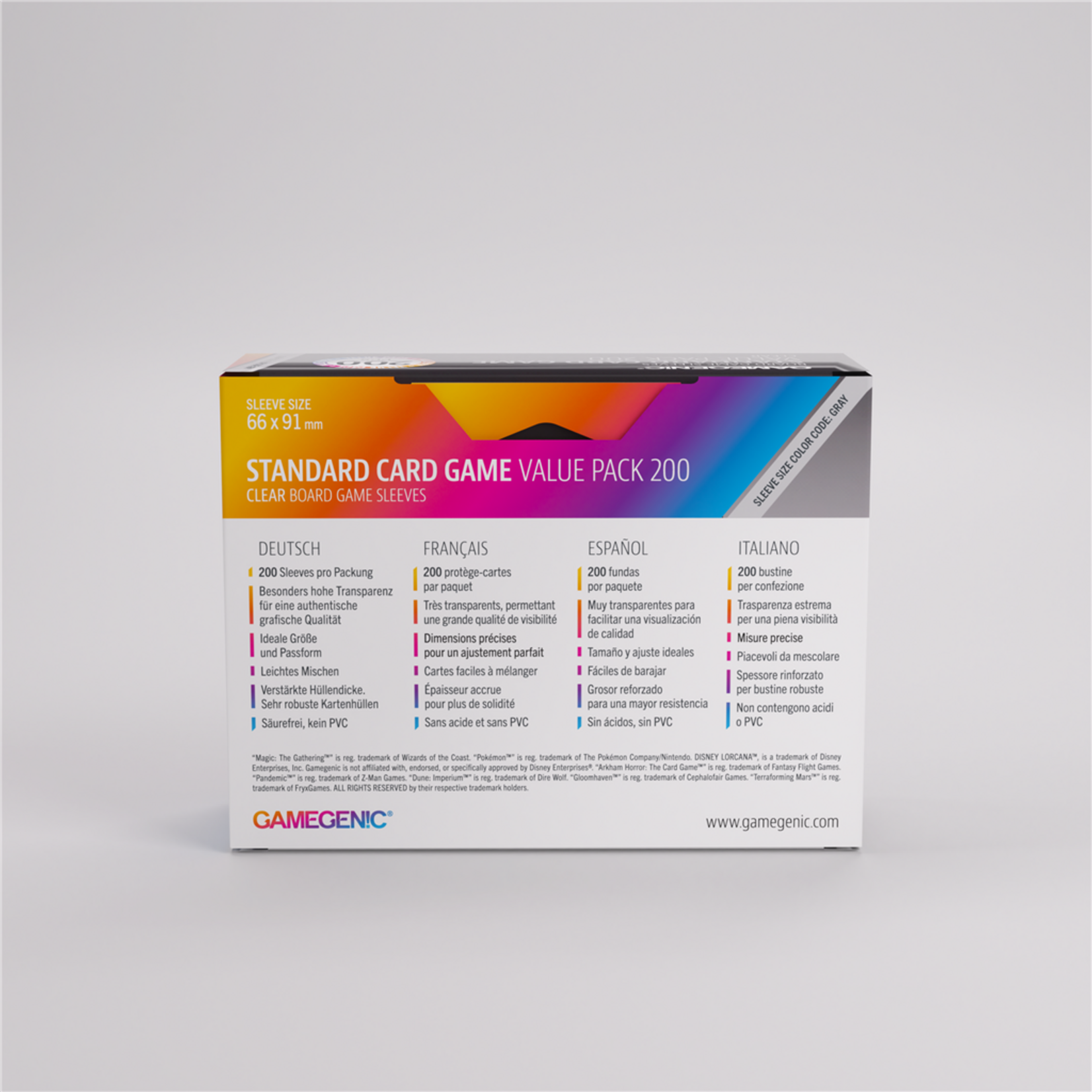 Gamegenic Standard Card Game Clear Sleeves Value Pack (200)