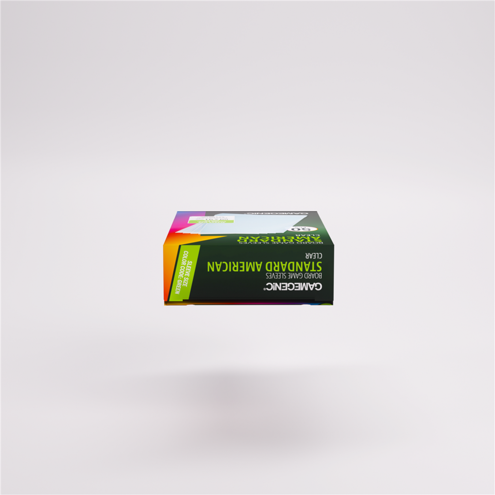 Gamegenic Standard American Clear Board Game Sleeves (50) - Green (59x91mm)