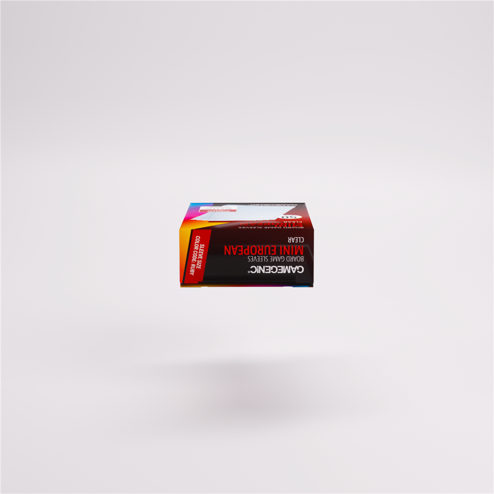 Gamegenic Mini European Clear Board Game Sleeves (50) - Ruby (46x71mm)