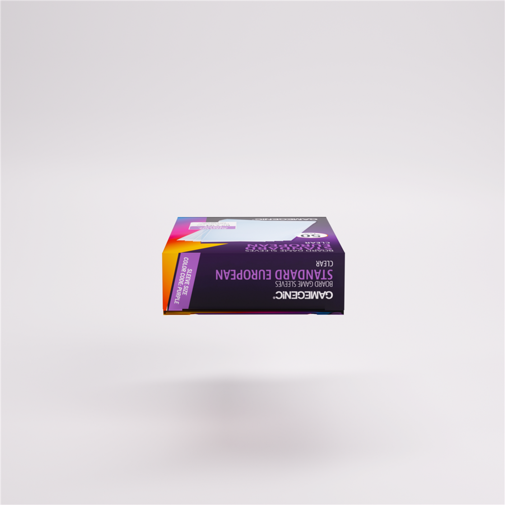 Gamegenic Standard European Clear Board Game Sleeves (50) - Purple (62x94mm)