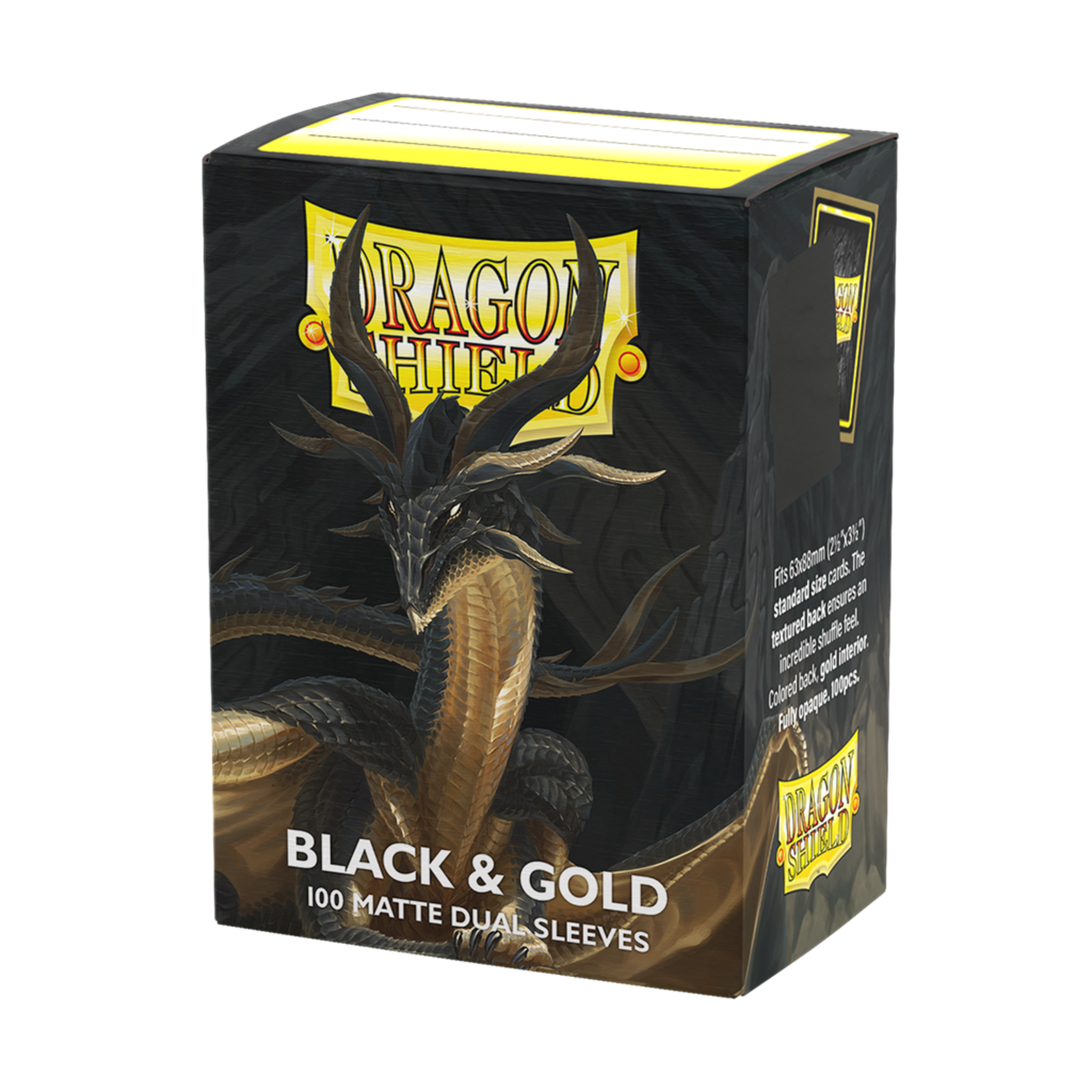 Dragonshield Dragonshield 100 Box Dual Matte Sleeves Black & Gold