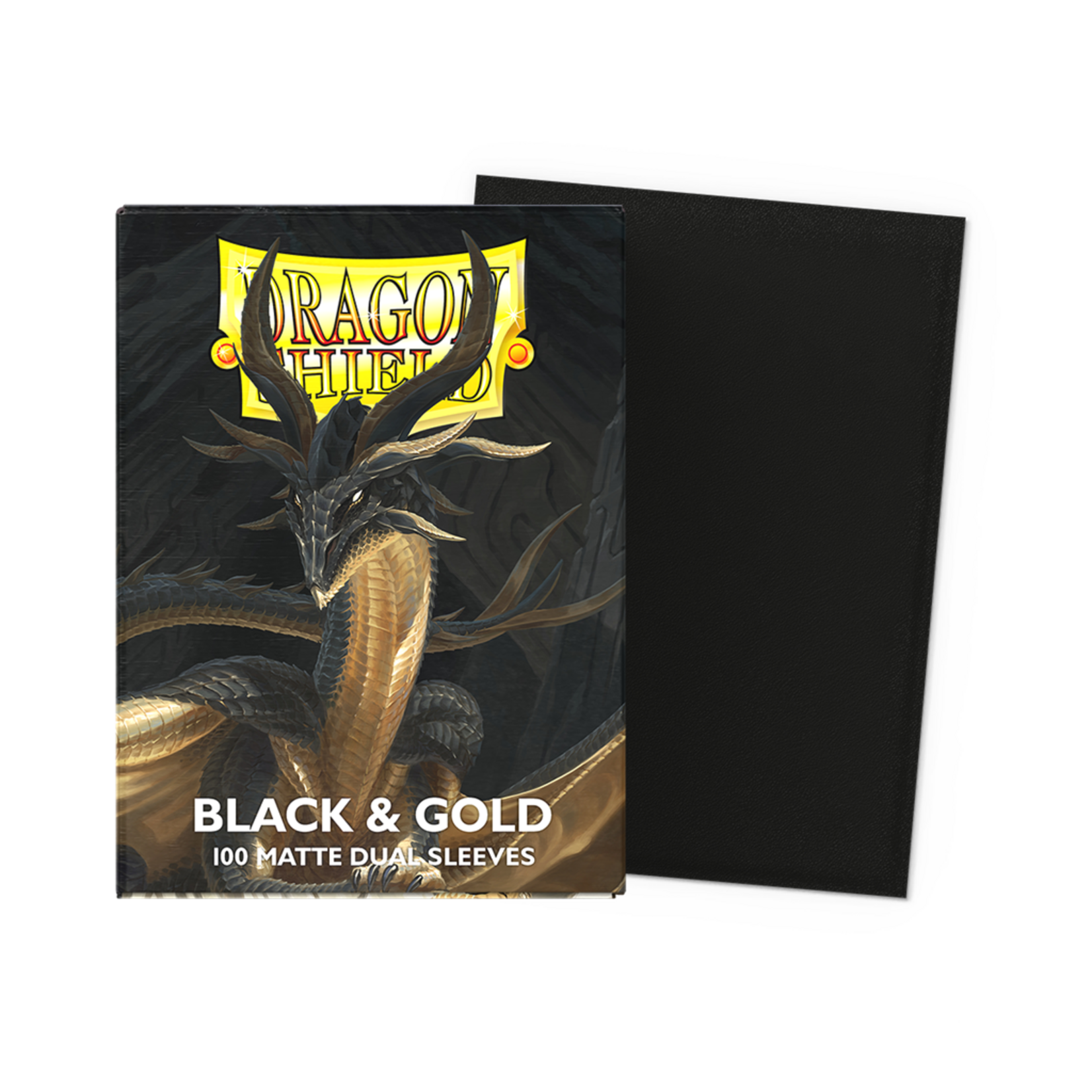 Dragonshield Dragonshield 100 Box Dual Matte Sleeves Black & Gold