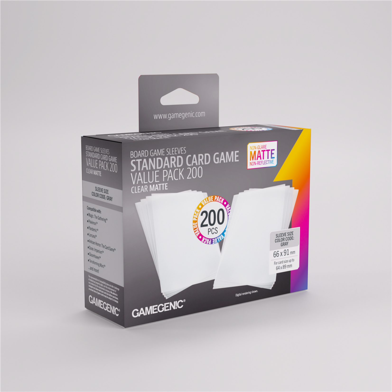 Gamegenic Standard Card Game Clear Matte Sleeves Value Pack (200)