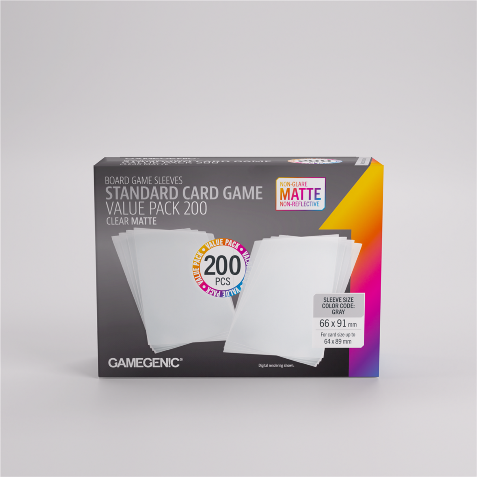 Gamegenic Standard Card Game Clear Matte Sleeves Value Pack (200)