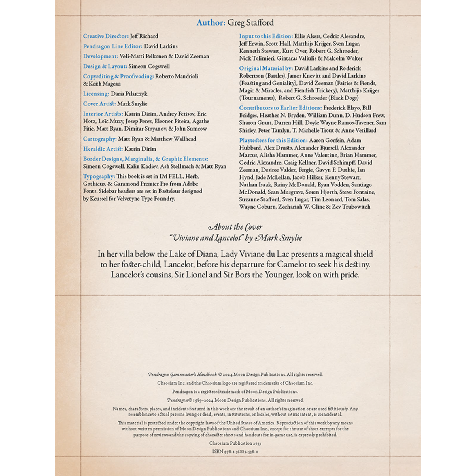 Chaosium Pendragon RPG: Gamemaster's Handbook (EN)
