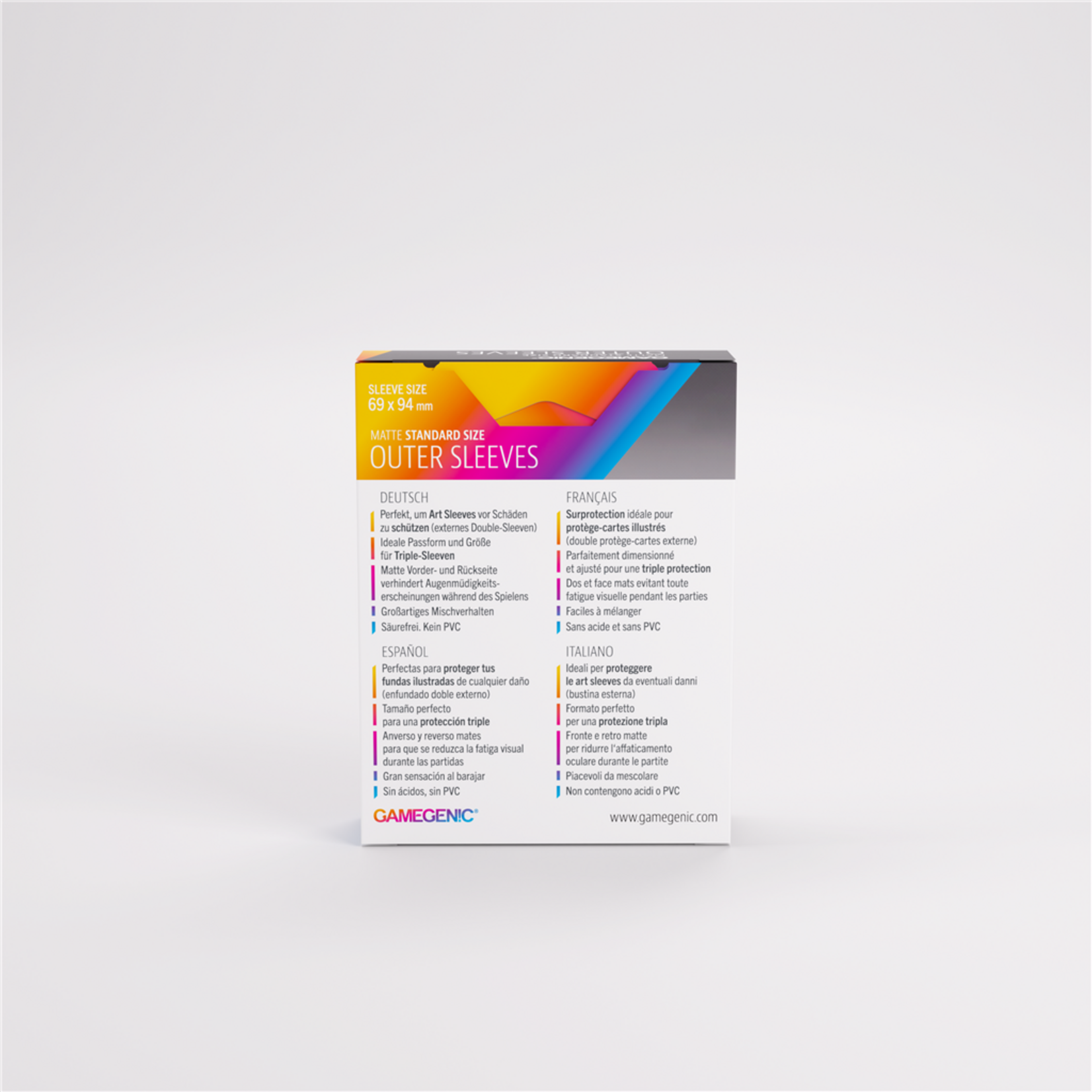 Gamegenic Gamegenic Standard Size Outer Sleeves Matte (50)