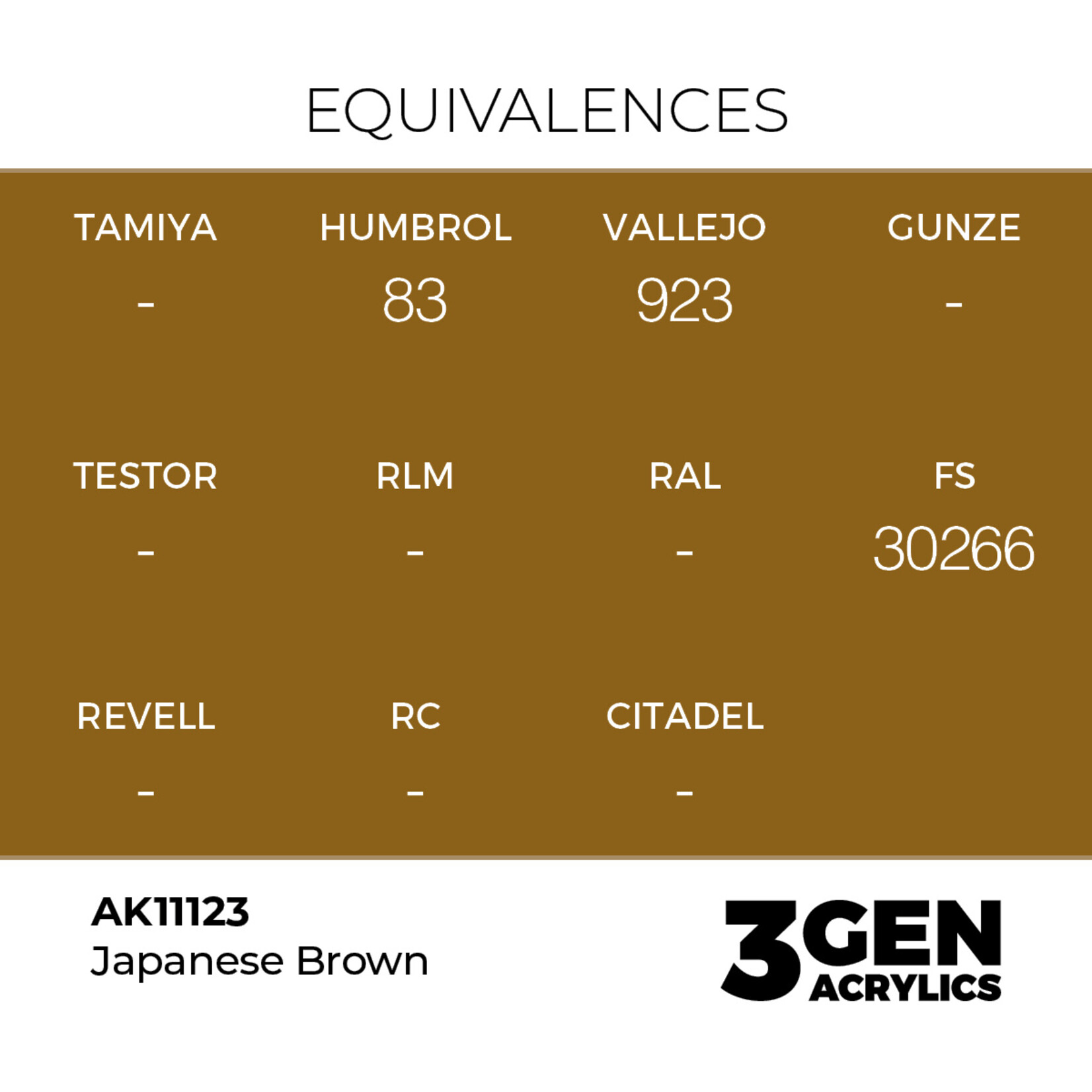 AK Interactive AK 3rd Gen Acrylics: Japanese Brown (17ml)