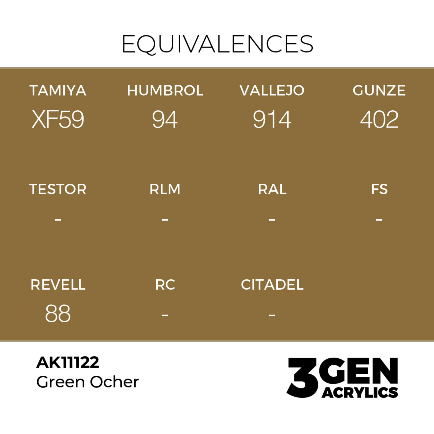 AK Interactive AK 3rd Gen Acrylics: Green Ocher (17ml)