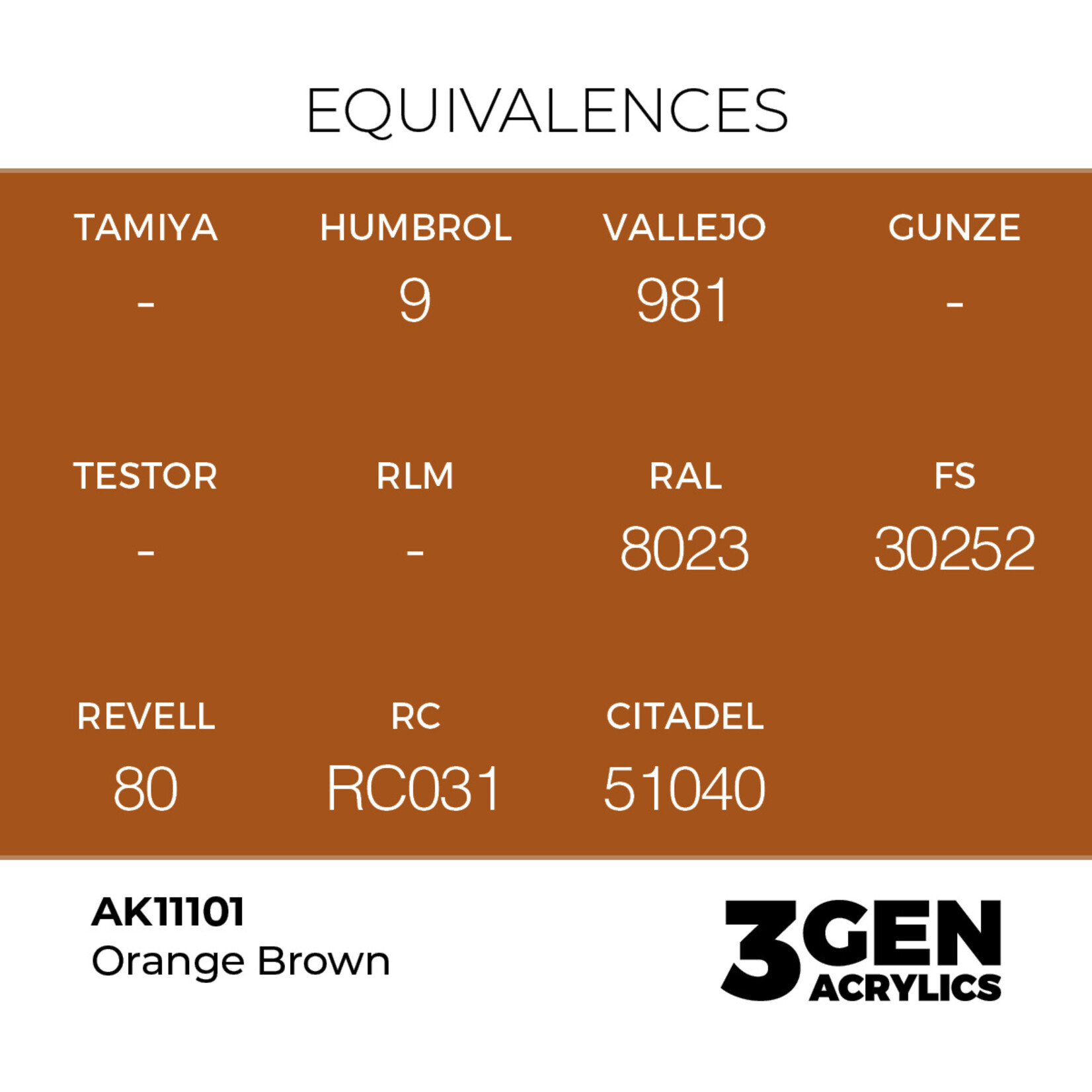 AK Interactive AK 3rd Gen Acrylics: Orange Brown (17ml)