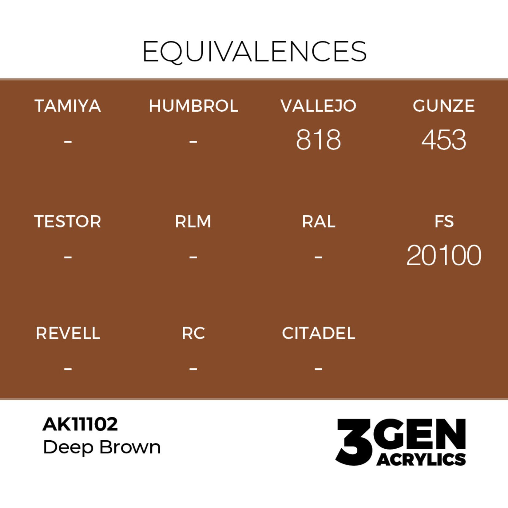 AK Interactive AK 3rd Gen Acrylics: Deep Brown (17ml)