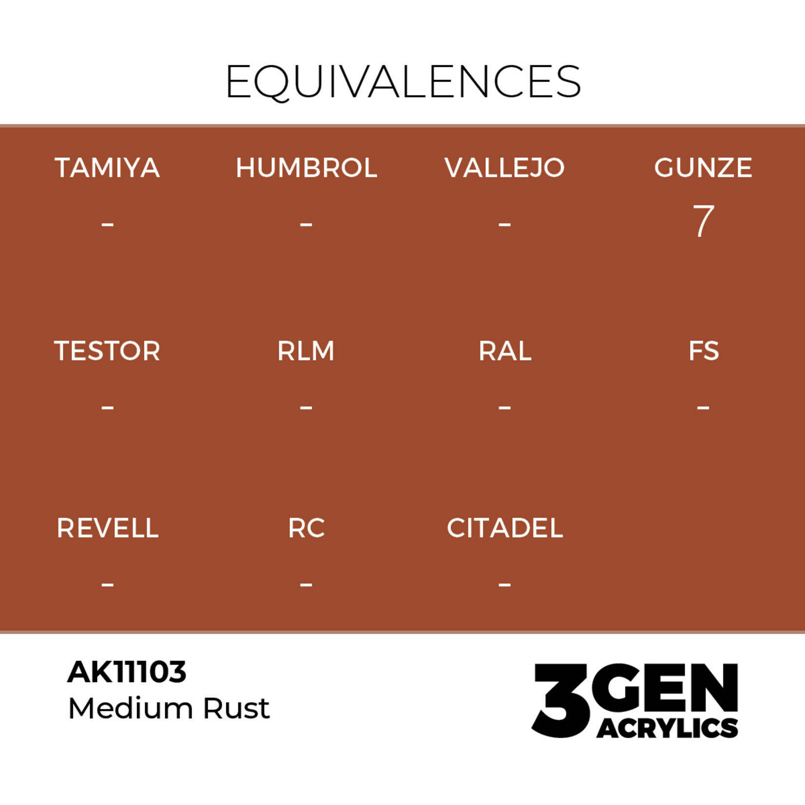 AK Interactive AK 3rd Gen Acrylics: Medium Rust (17ml)
