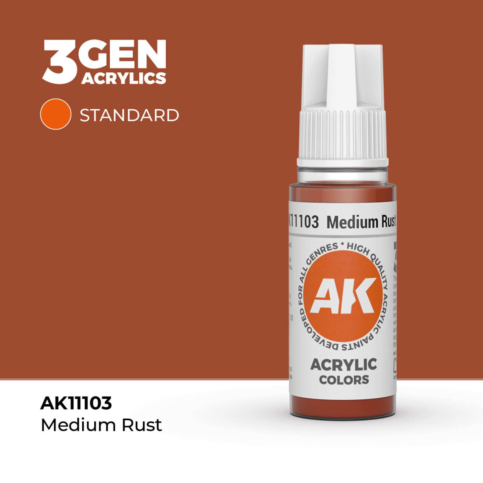 AK Interactive AK 3rd Gen Acrylics: Medium Rust (17ml)