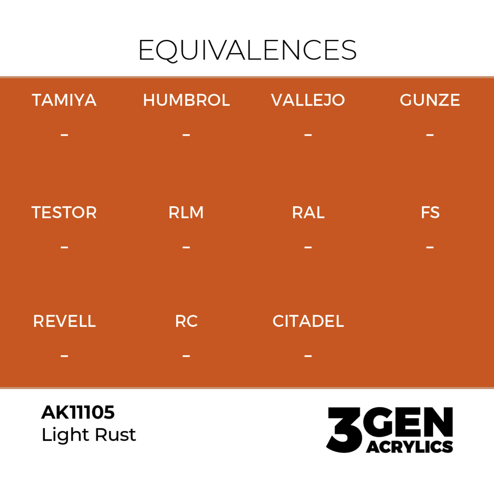 AK Interactive AK 3rd Gen Acrylics: Light Rust (17ml)
