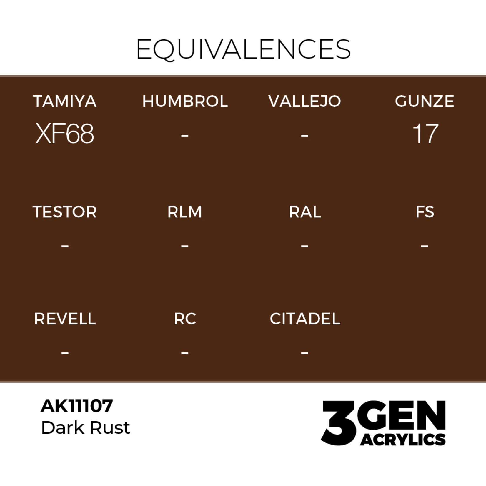 AK Interactive AK 3rd Gen Acrylics: Dark Rust (17ml)