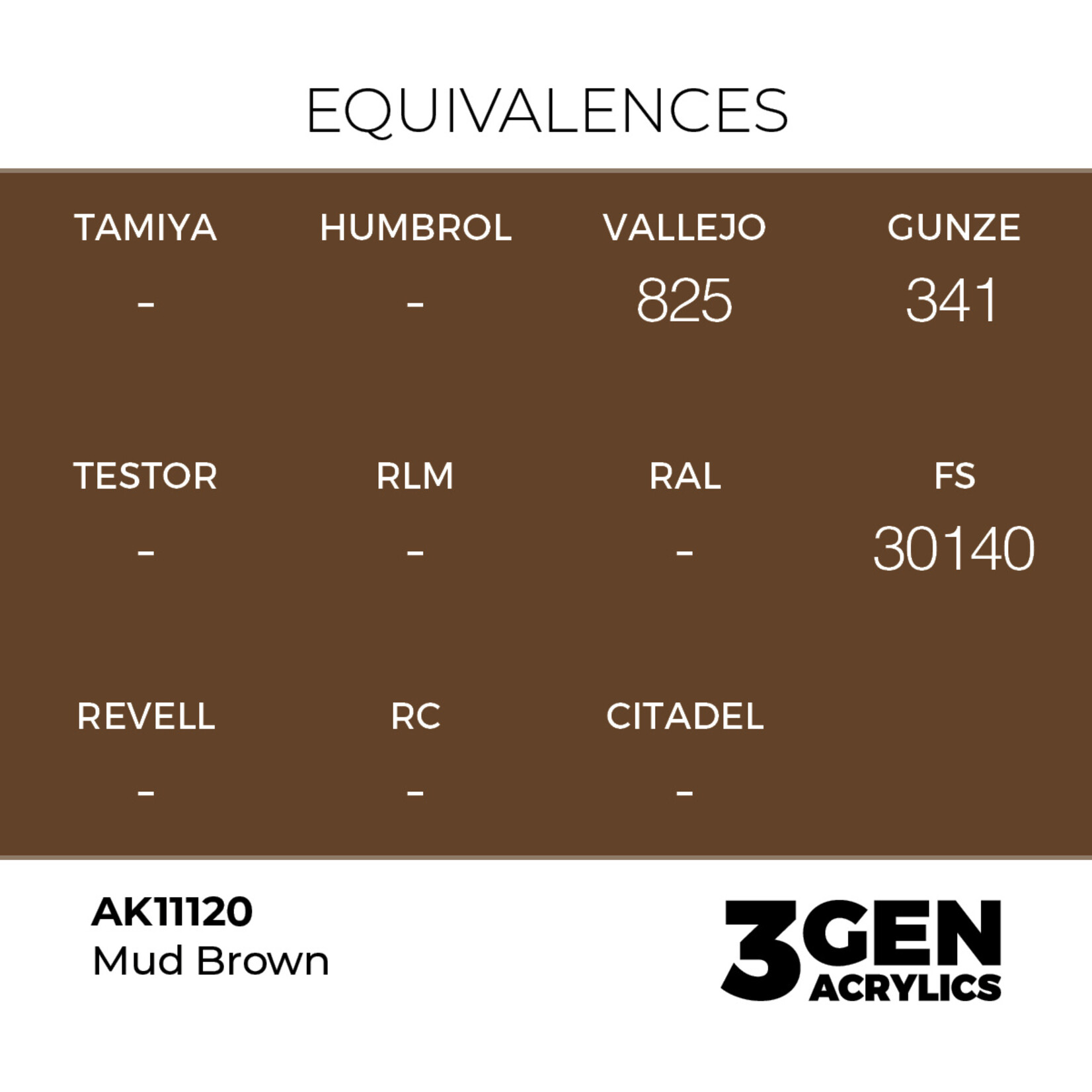 AK Interactive AK 3rd Gen Acrylics: Mud Brown (17ml)