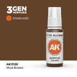 AK Interactive AK 3rd Gen Acrylics: Mud Brown (17ml)