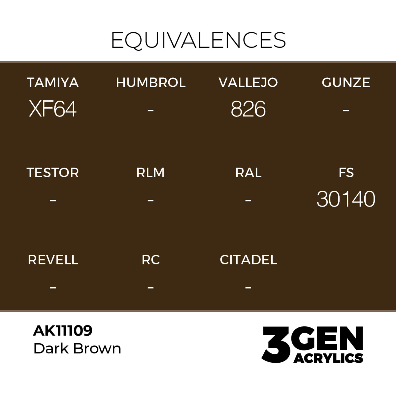 AK Interactive AK 3rd Gen Acrylics: Dark Brown (17ml)
