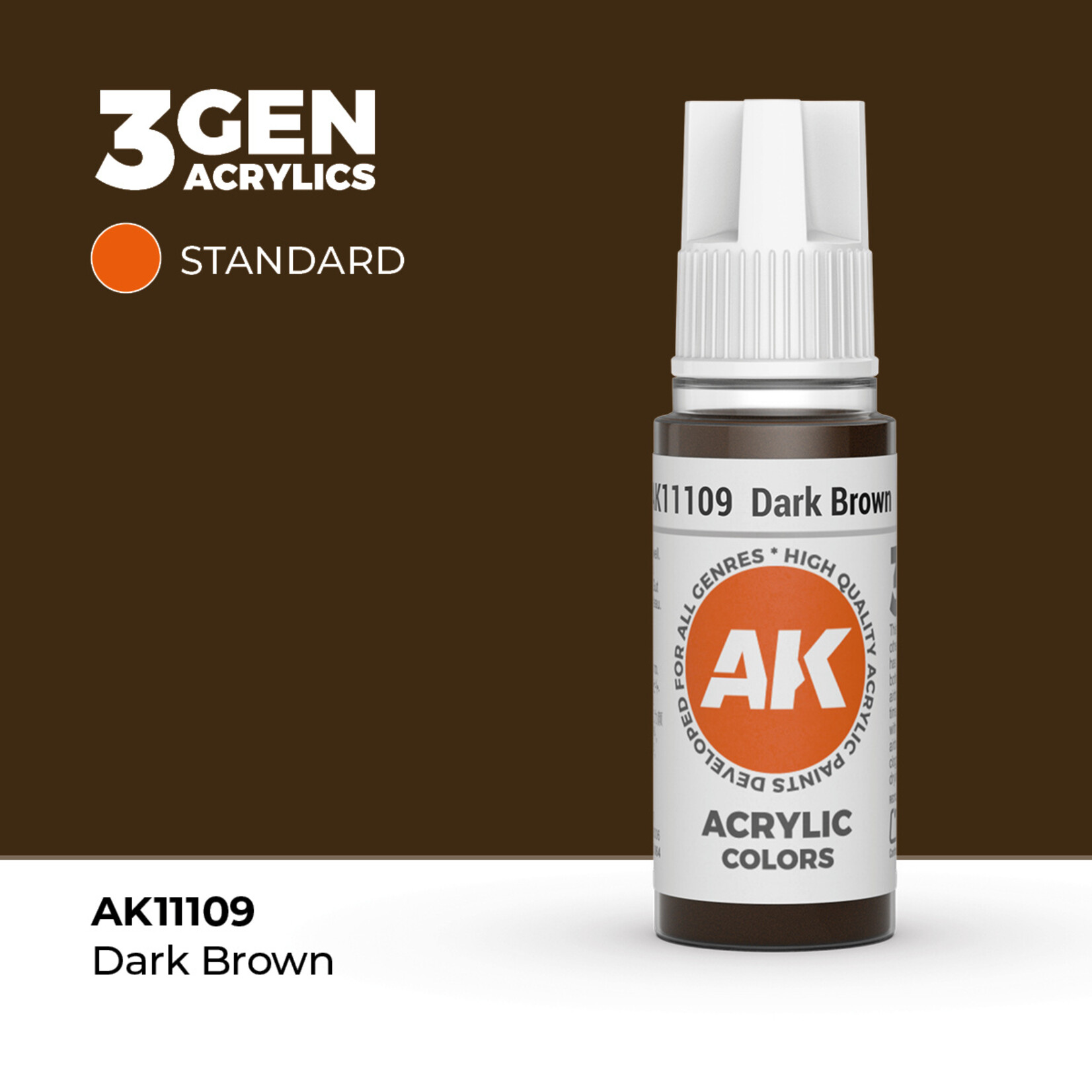 AK Interactive AK 3rd Gen Acrylics: Dark Brown (17ml)