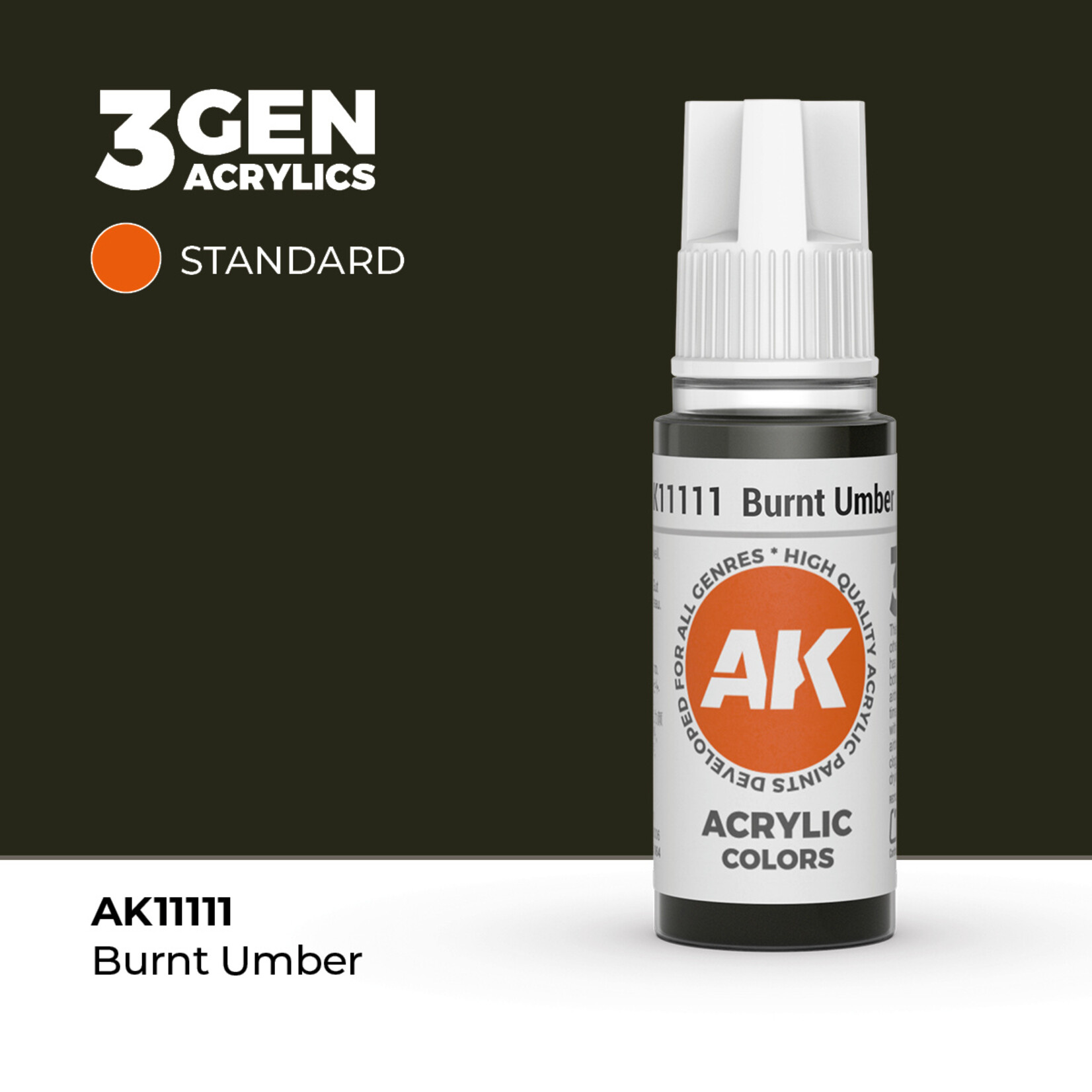 AK Interactive AK 3rd Gen Acrylics: Burnt Umber (17ml)
