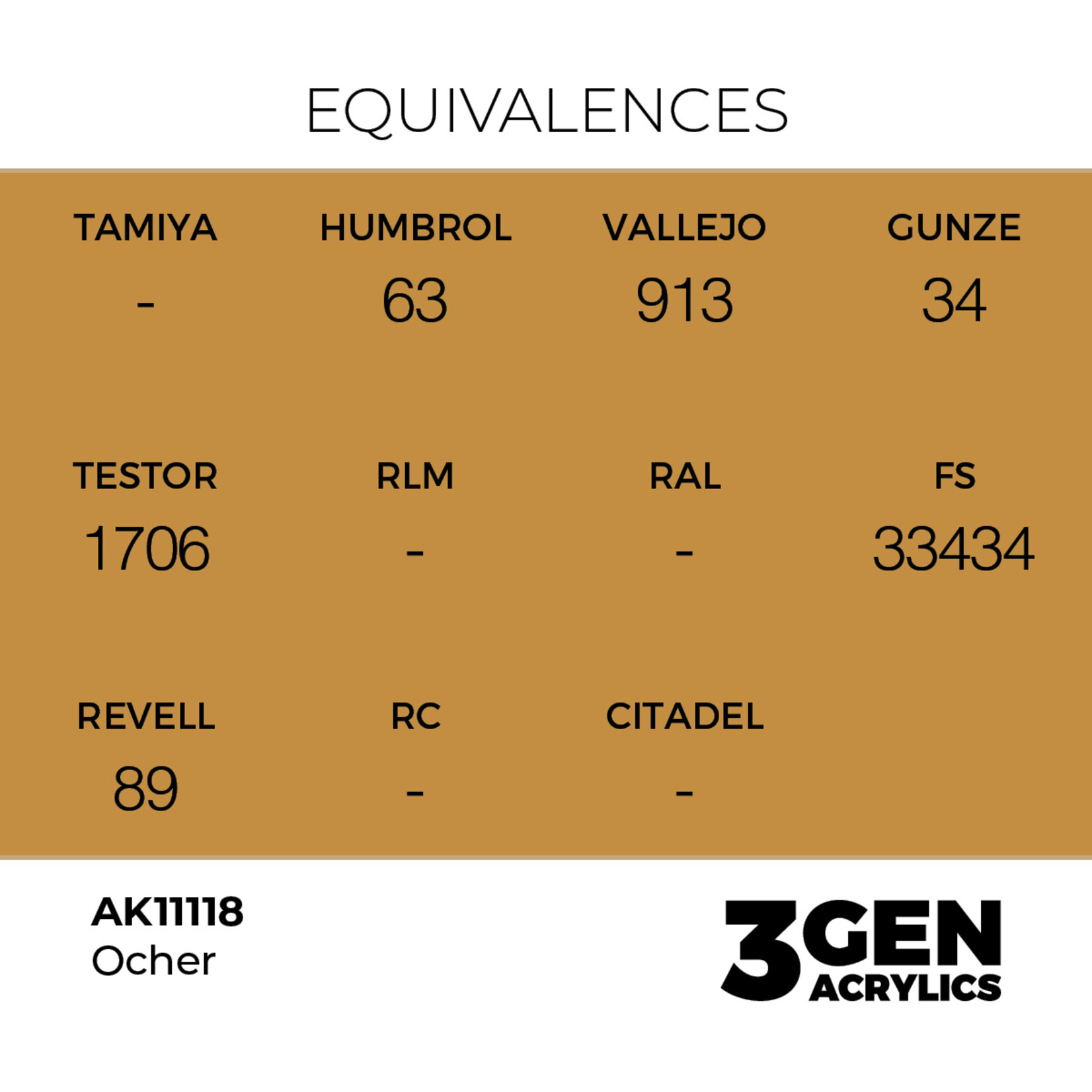 AK Interactive AK 3rd Gen Acrylics: Ochre (17ml)