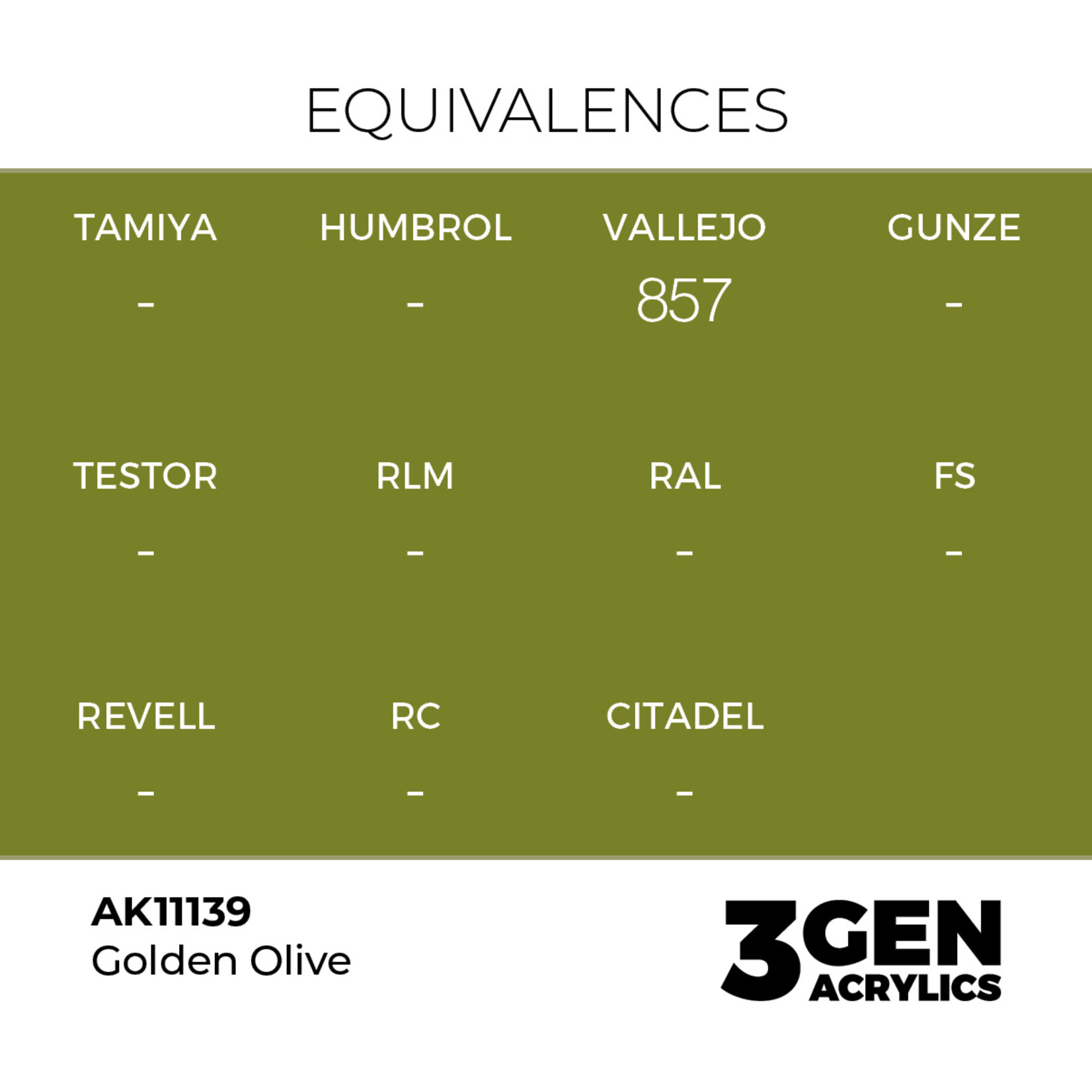 AK Interactive AK 3rd Gen Acrylics: Golden Olive (17ml)