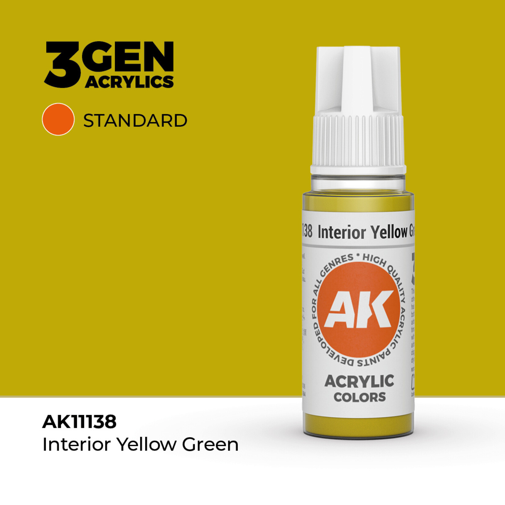 AK Interactive AK 3rd Gen Acrylics: Interior Yellow Green (17ml)