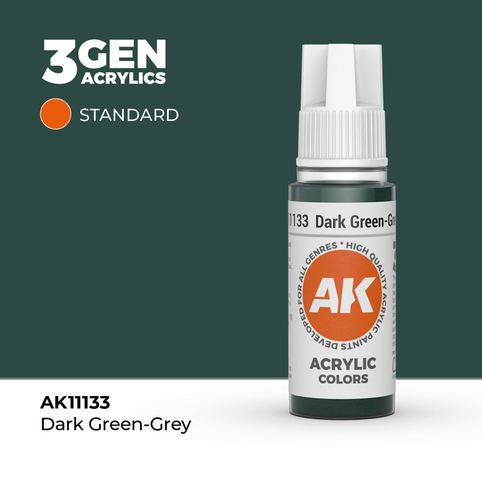 AK Interactive AK 3rd Gen Acrylics: Dark Green-Grey (17ml)