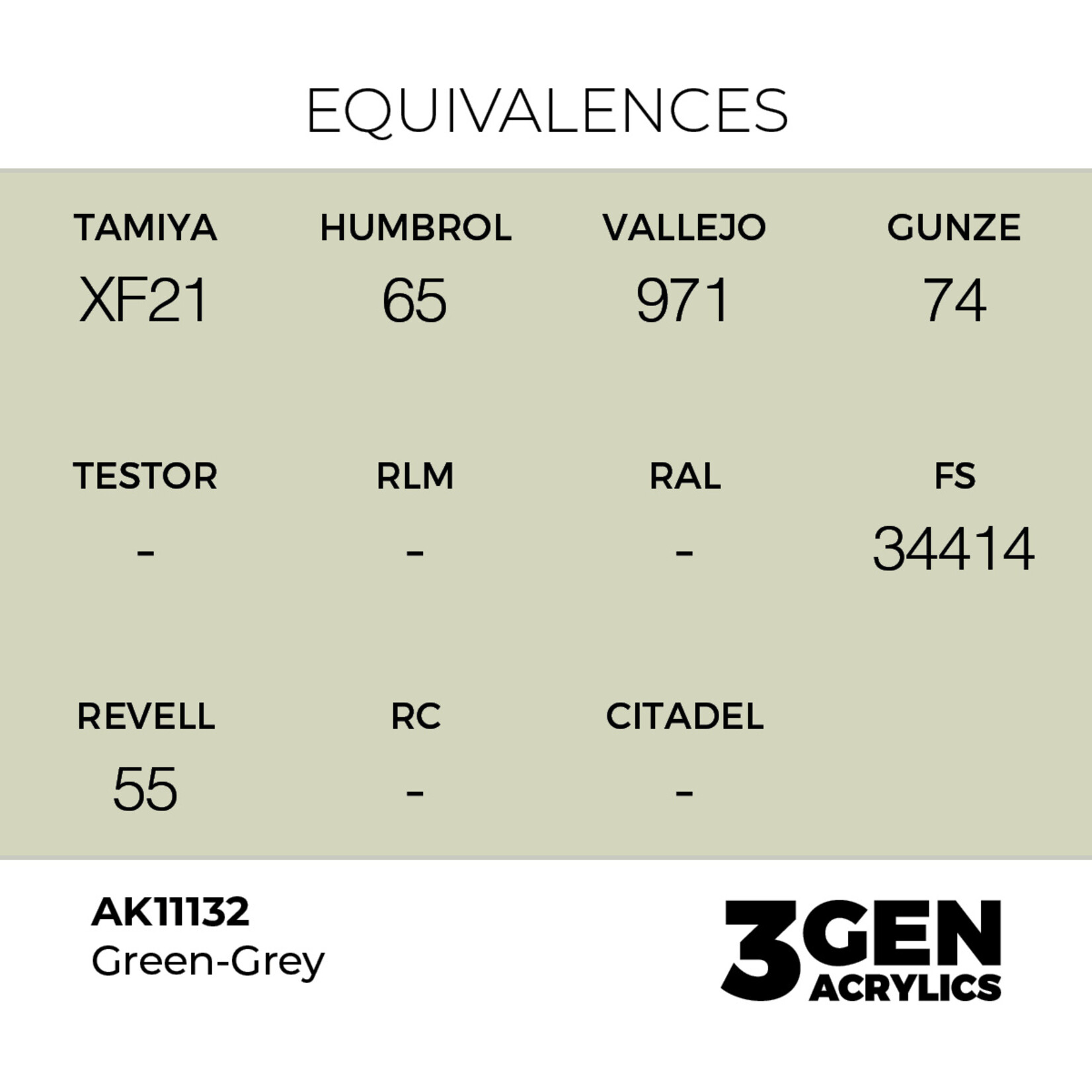 AK Interactive AK 3rd Gen Acrylics: Green-Grey (17ml)