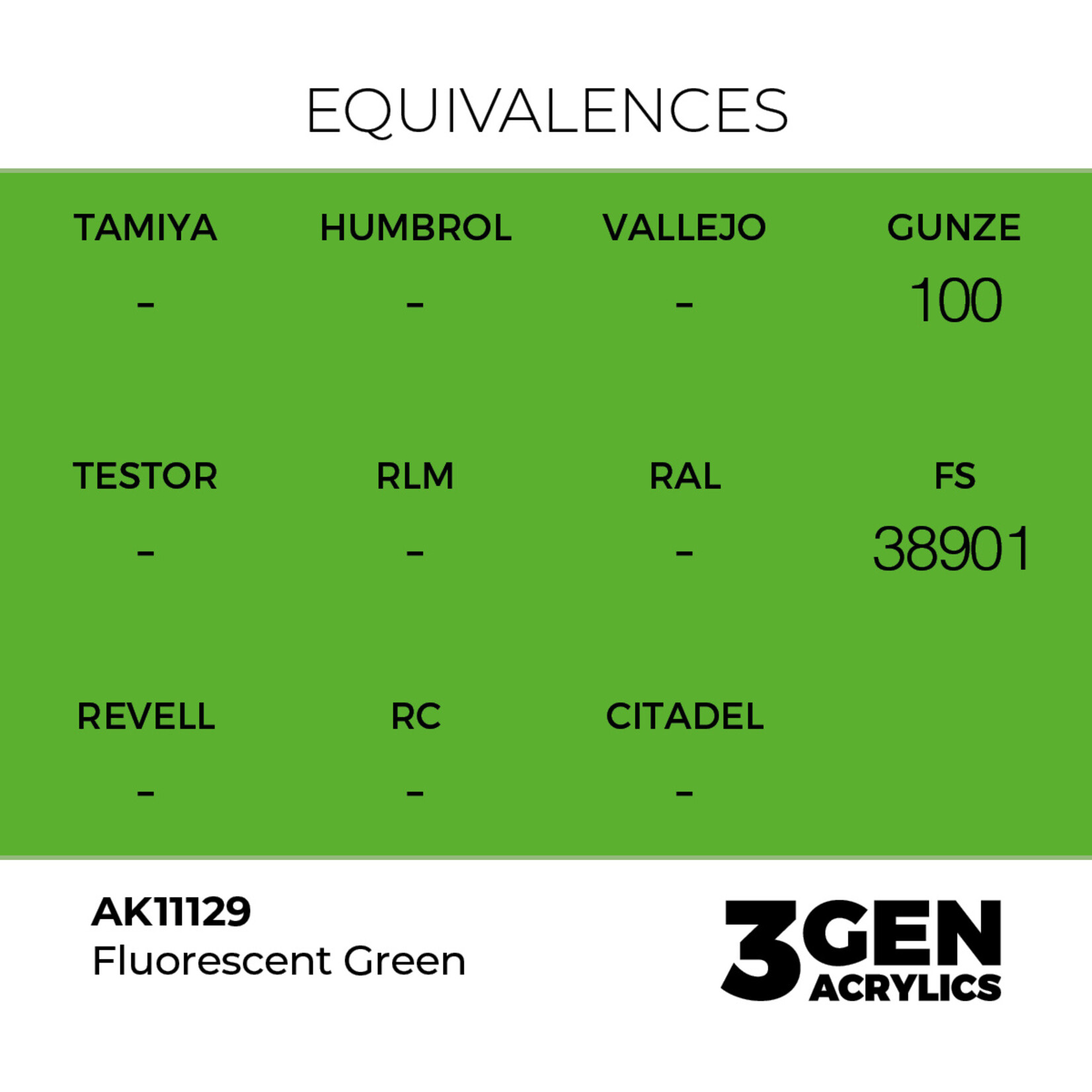 AK Interactive AK 3rd Gen Acrylics: Fluorescent Green (17ml)