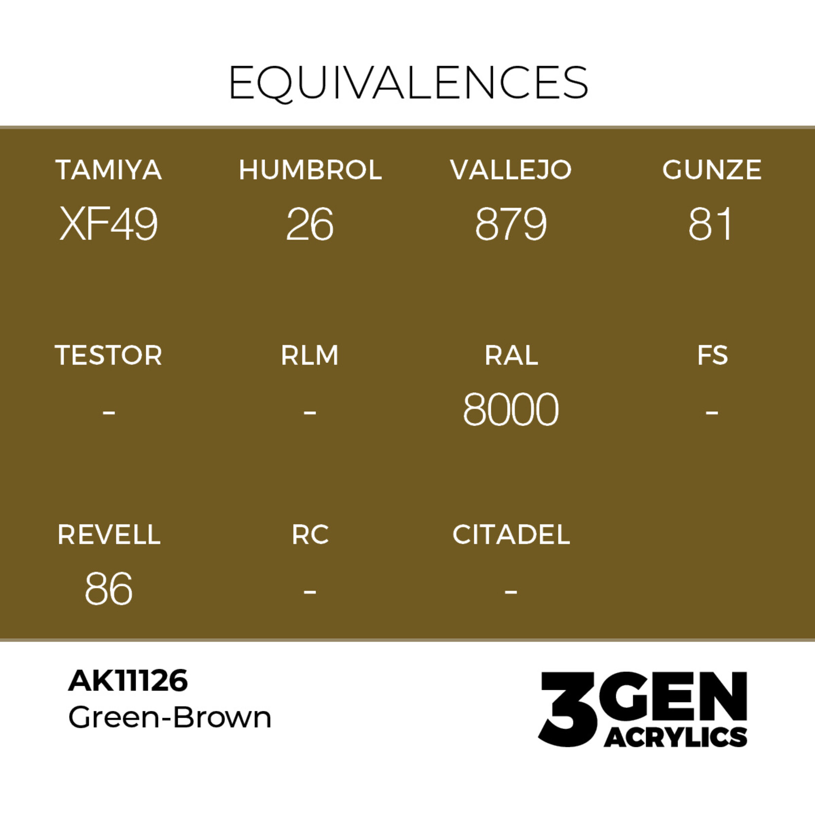AK Interactive AK 3rd Gen Acrylics: Green-Brown (17ml)