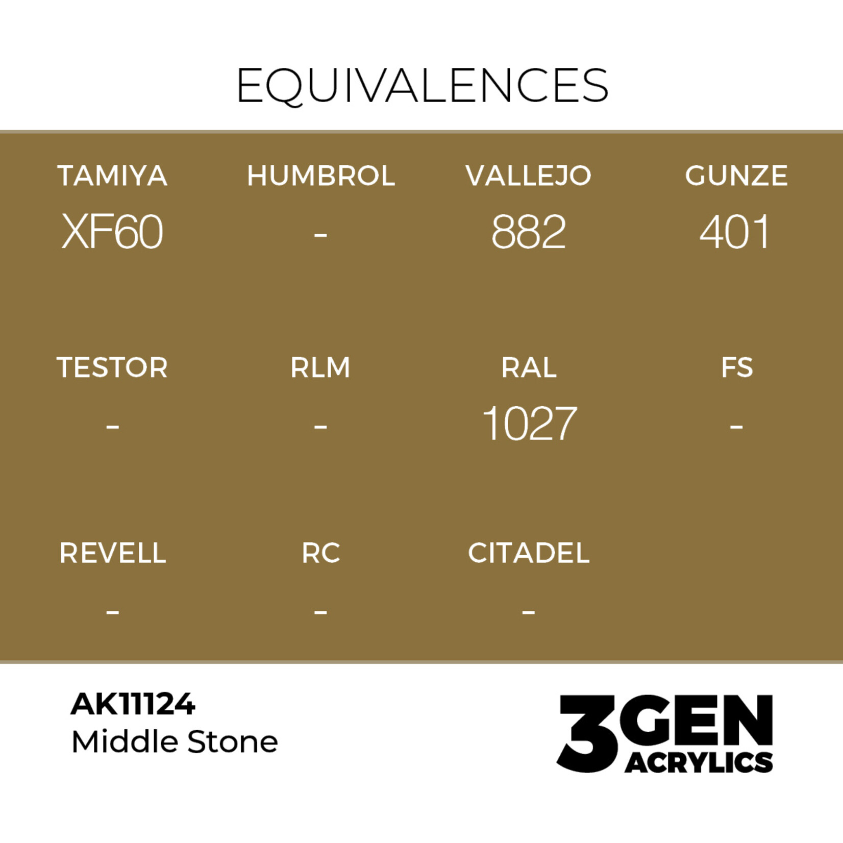AK Interactive AK 3rd Gen Acrylics: Middle Stone (17ml)