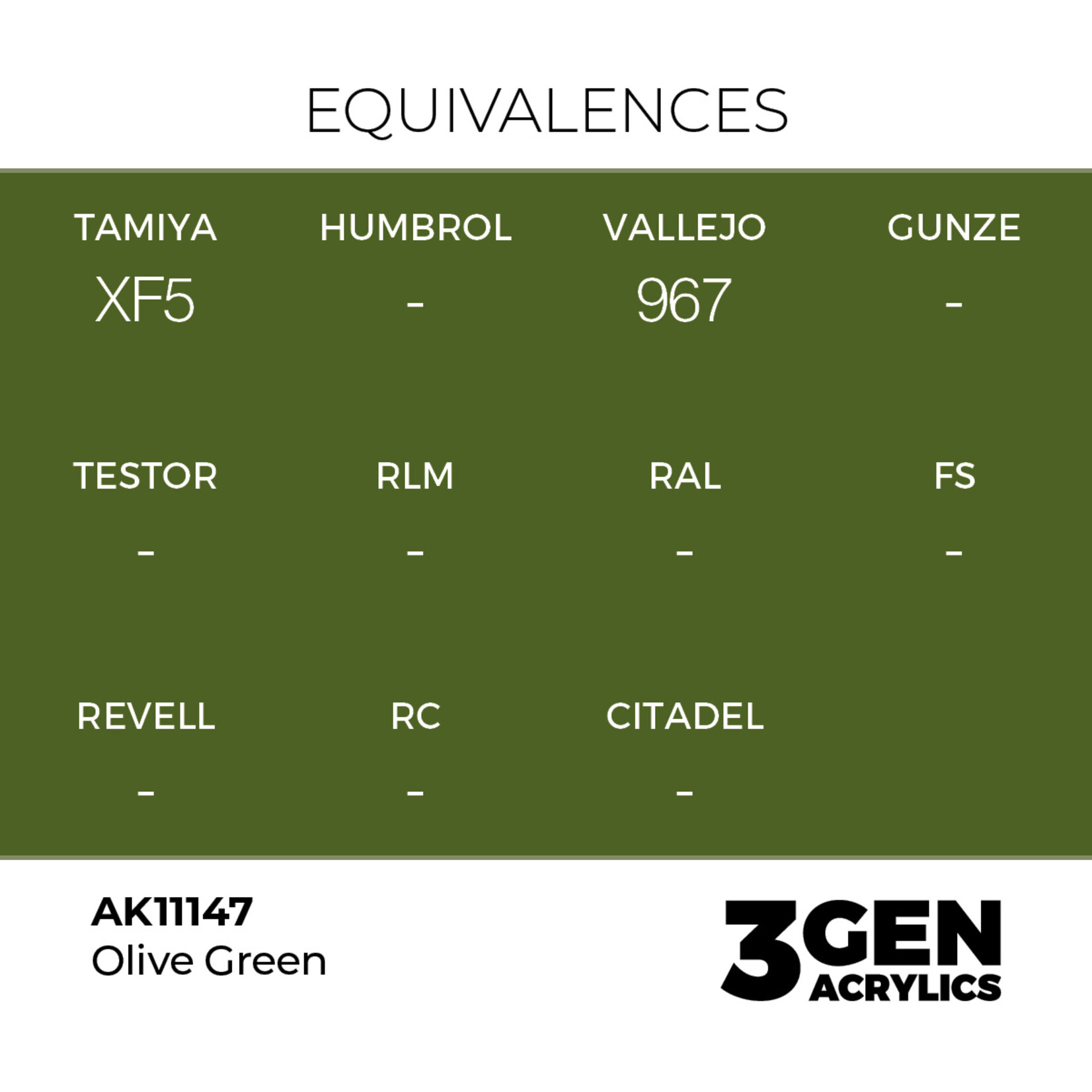 AK Interactive AK 3rd Gen Acrylics: Olive Green (17ml)