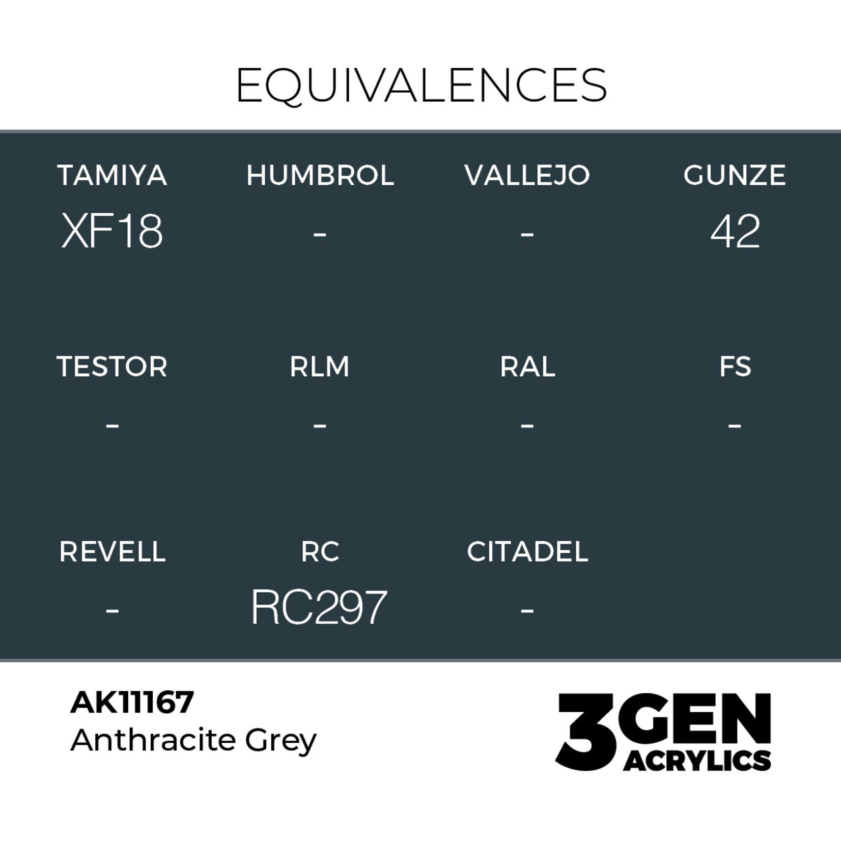 AK Interactive AK 3rd Gen Acrylics: Anthracite Grey (17ml)