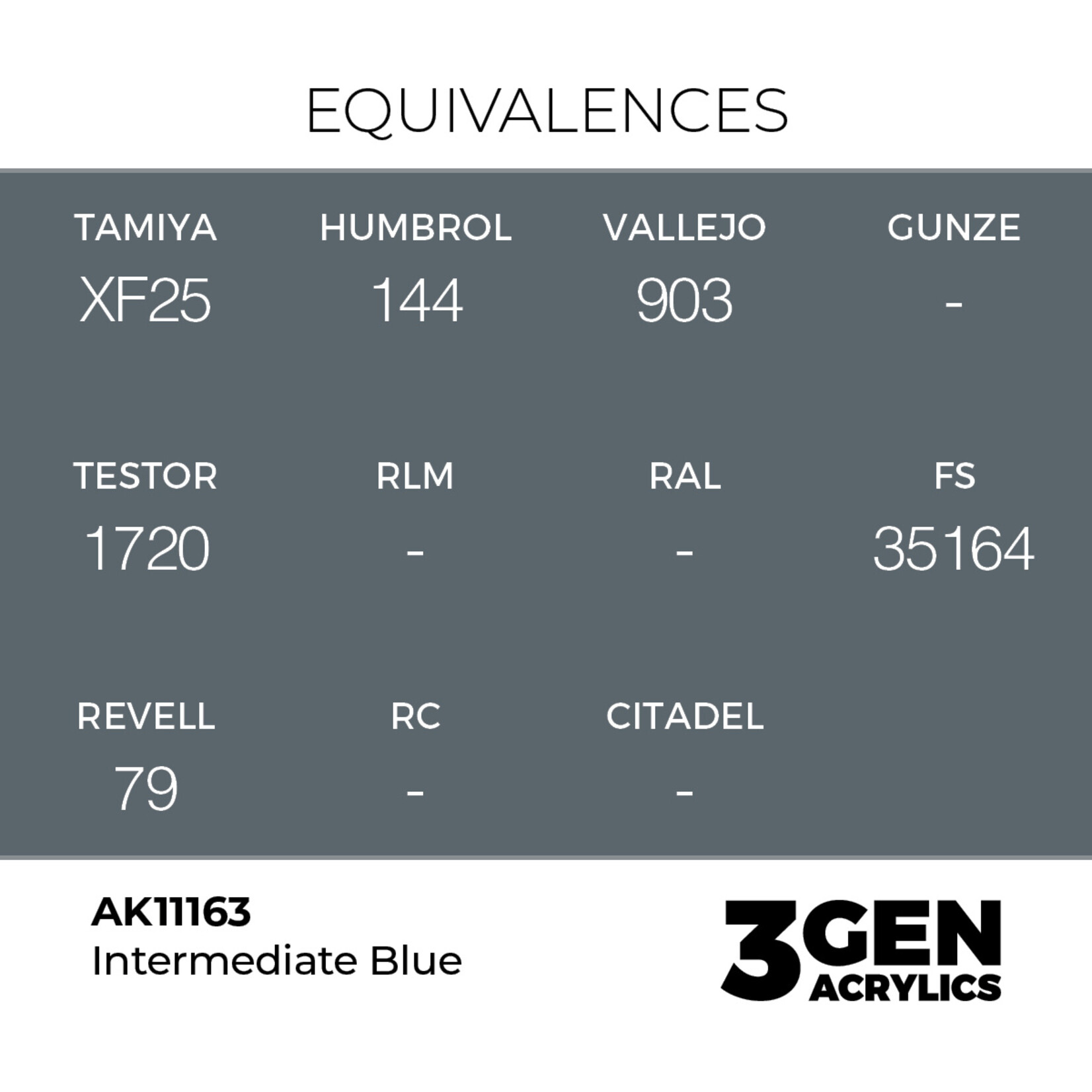 AK Interactive AK 3rd Gen Acrylics: Intermediate Blue (17ml)
