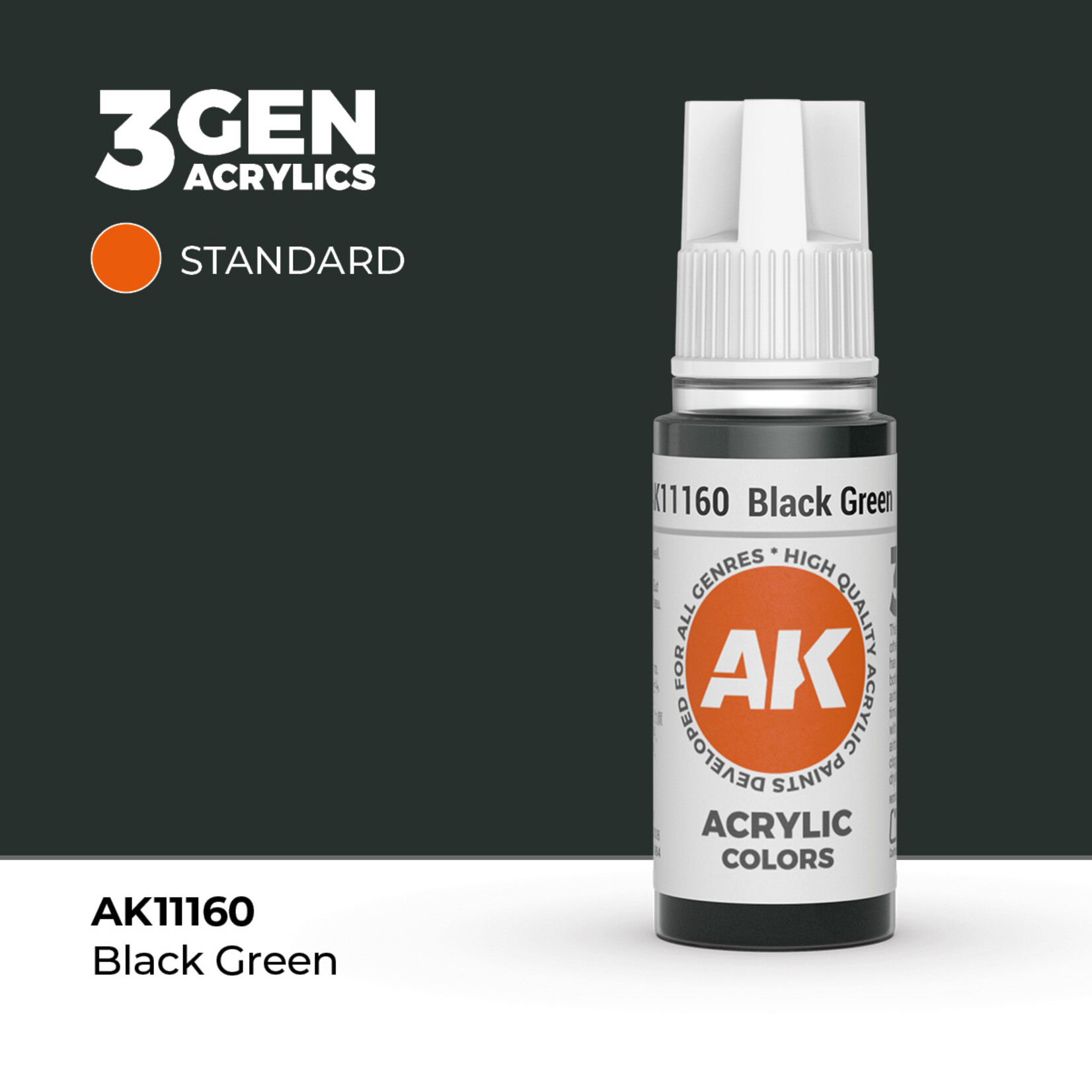 AK Interactive AK 3rd Gen Acrylics: Black Green (17ml)