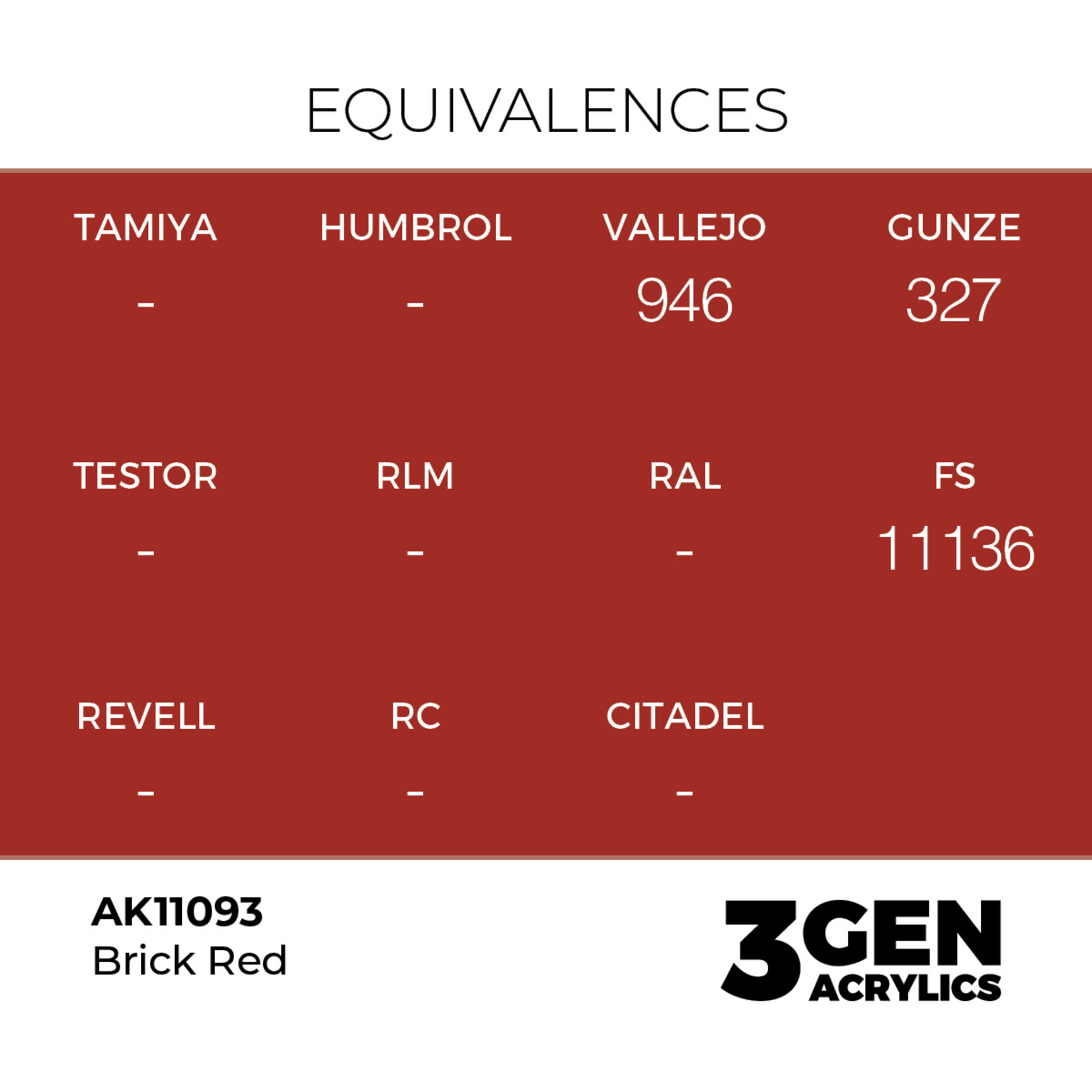 AK Interactive AK 3rd Gen Acrylics: Brick Red (17ml)