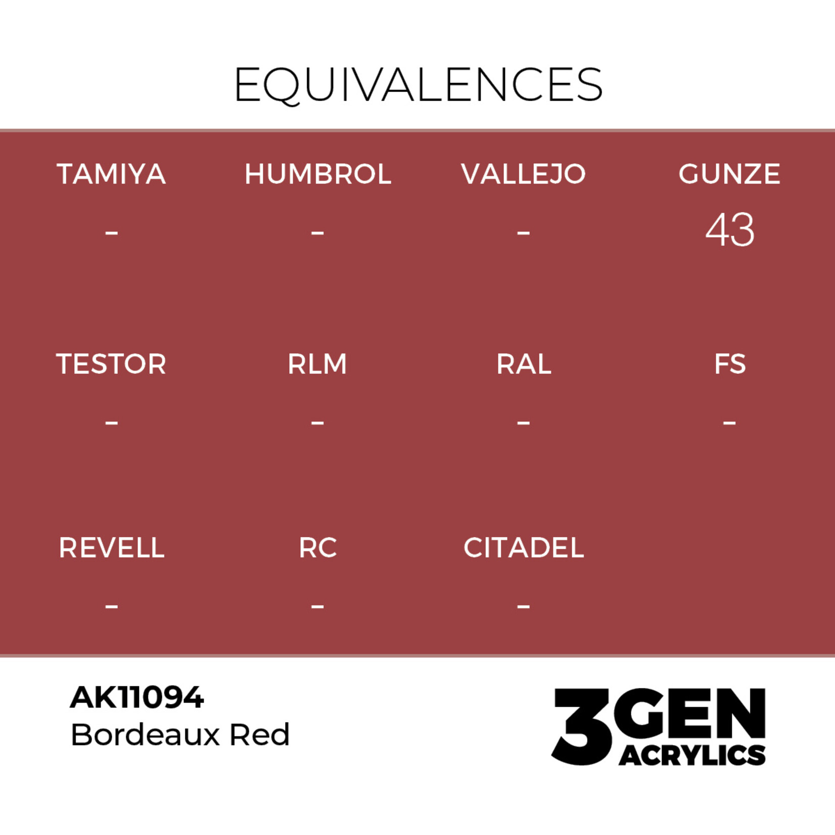 AK Interactive AK 3rd Gen Acrylics: Bordeaux Red (17ml)