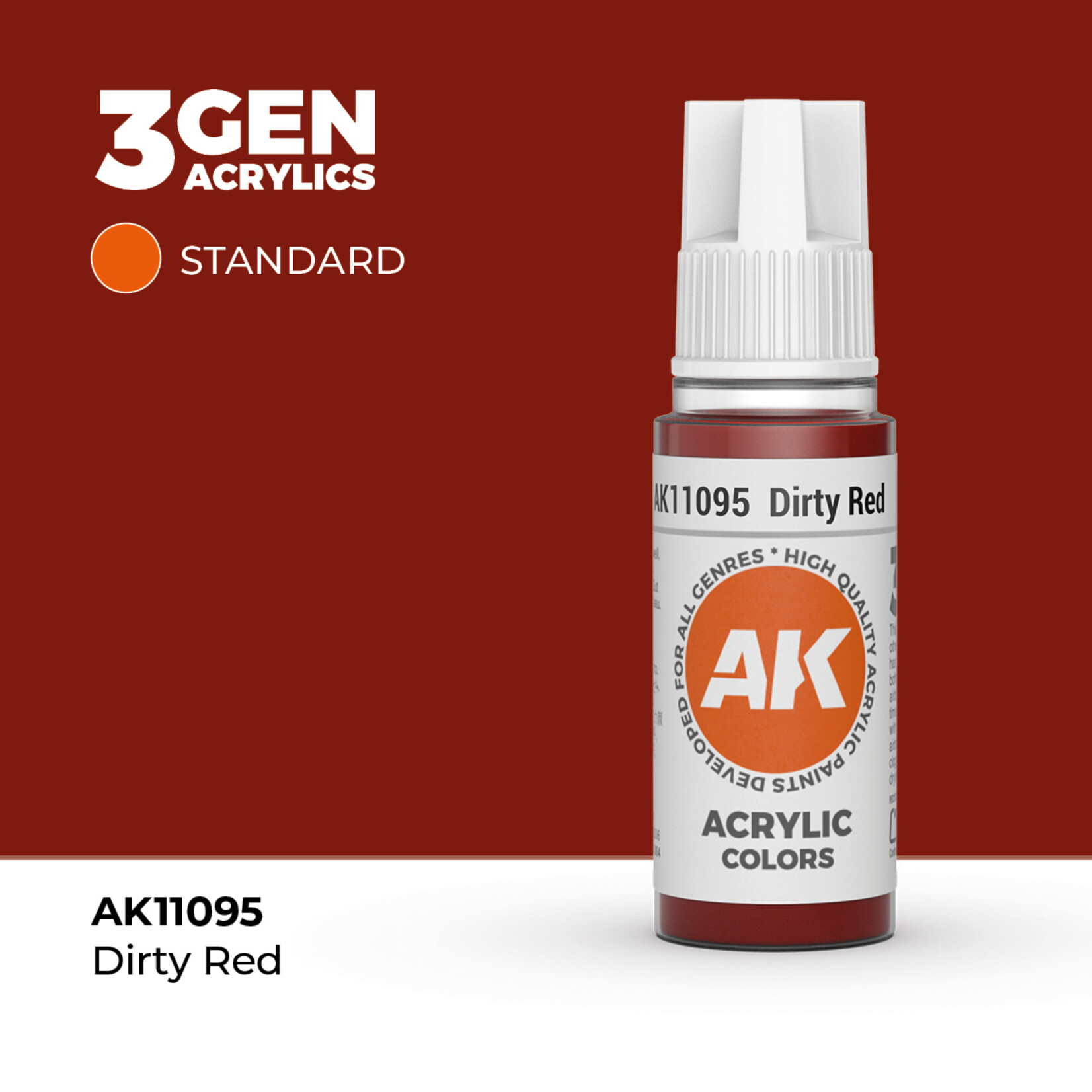 AK Interactive AK 3rd Gen Acrylics: Dirty Red (17ml)