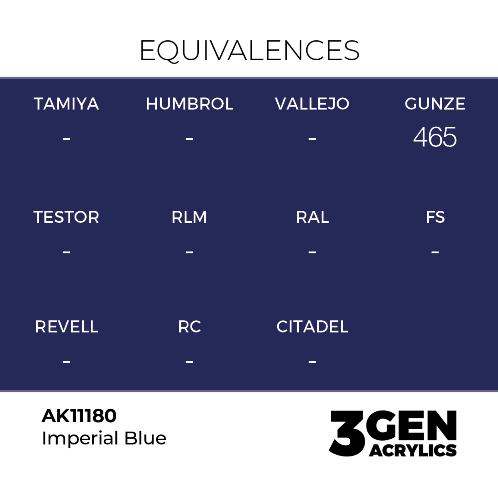 AK Interactive AK 3rd Gen Acrylics: Imperial Blue (17ml)