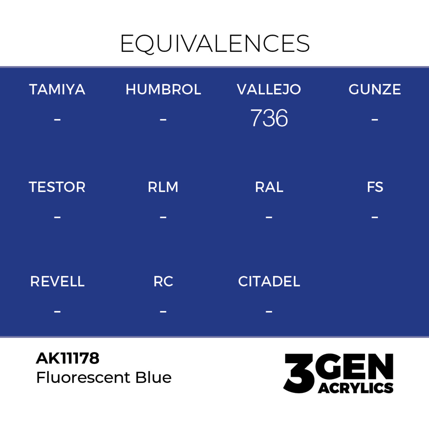 AK Interactive AK 3rd Gen Acrylics: Fluorescent Blue (17ml)