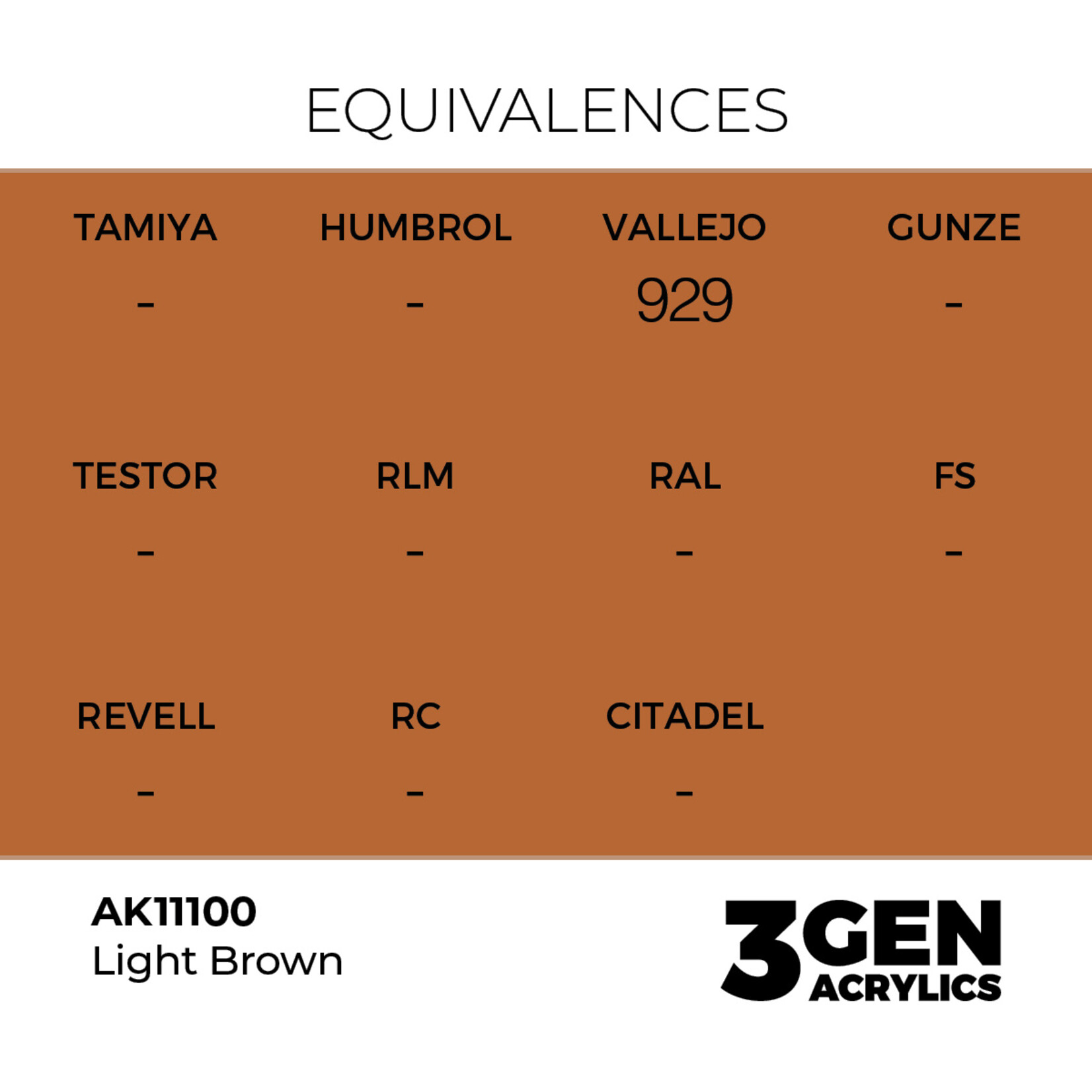 AK Interactive AK 3rd Gen Acrylics: Light Brown (17ml)