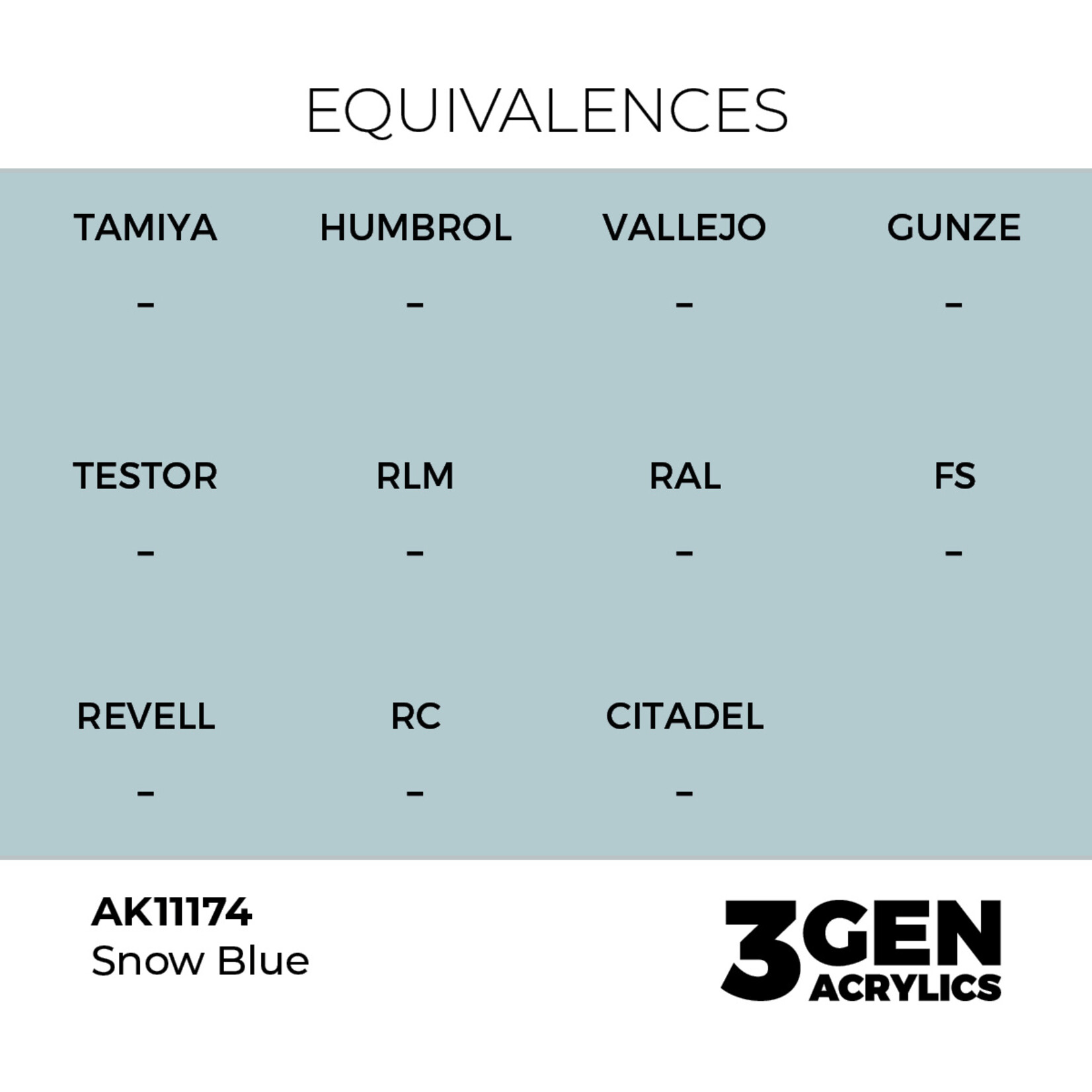 AK Interactive AK 3rd Gen Acrylics: Snow Blue (17ml)