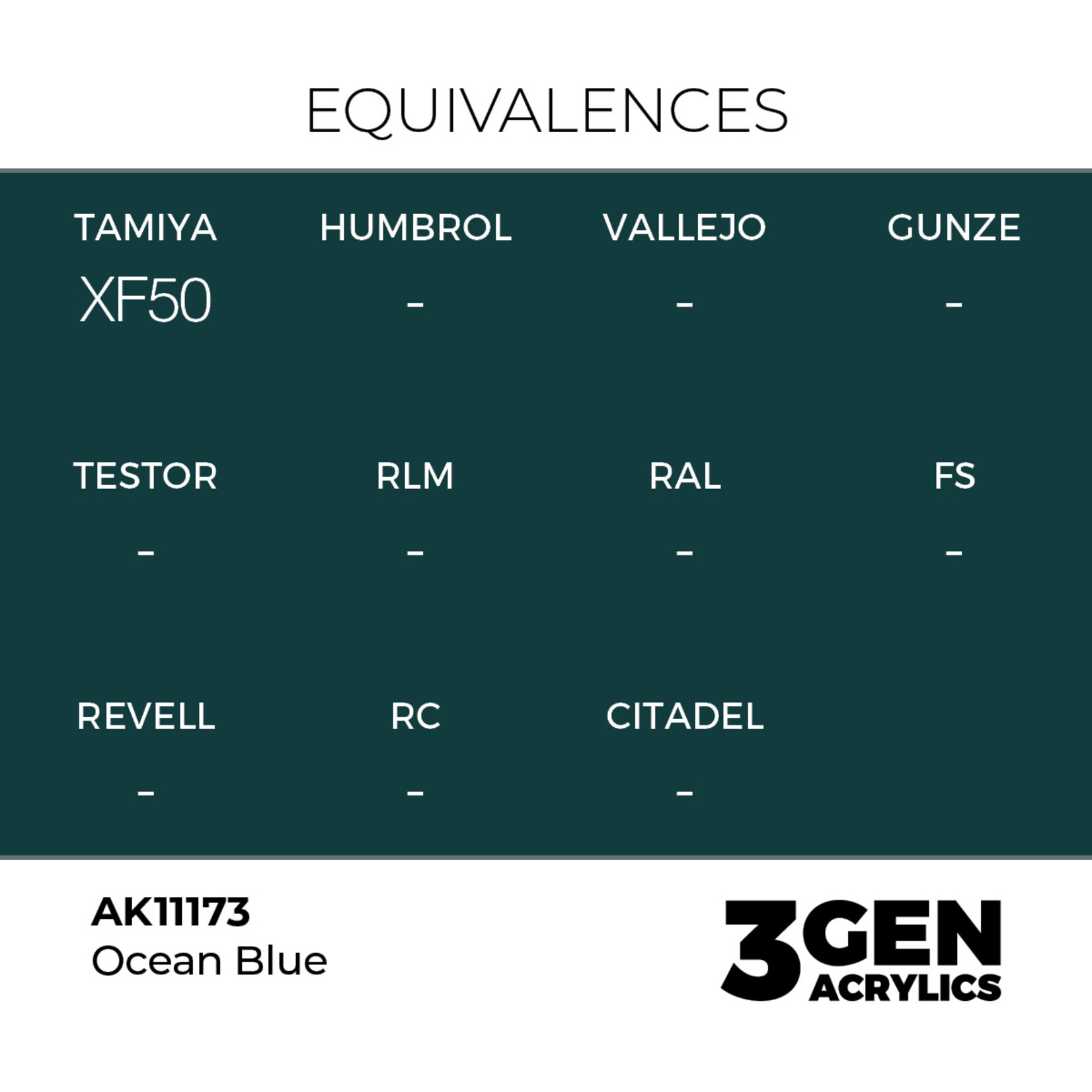 AK Interactive AK 3rd Gen Acrylics: Ocean Blue (17ml)