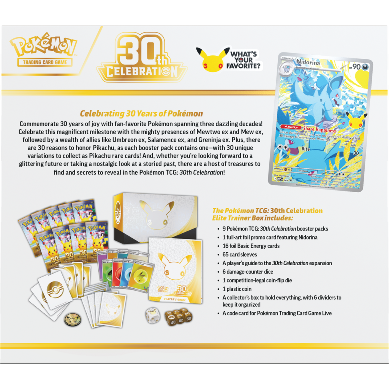 Pokemon USA (Pick-up Only Pre-order) 30th Celebration Elite Trainer Box